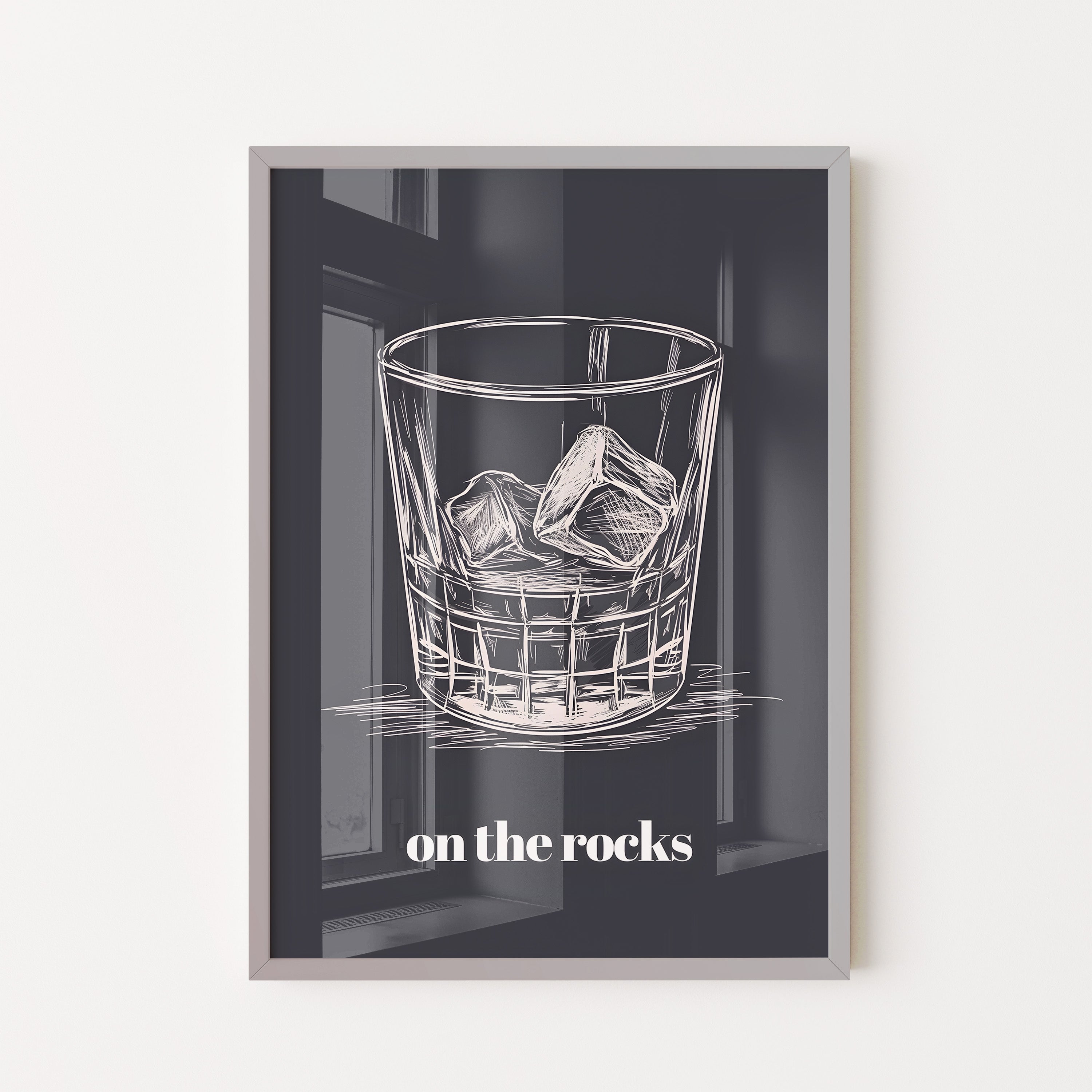 On The Rocks Whiskey Sketch