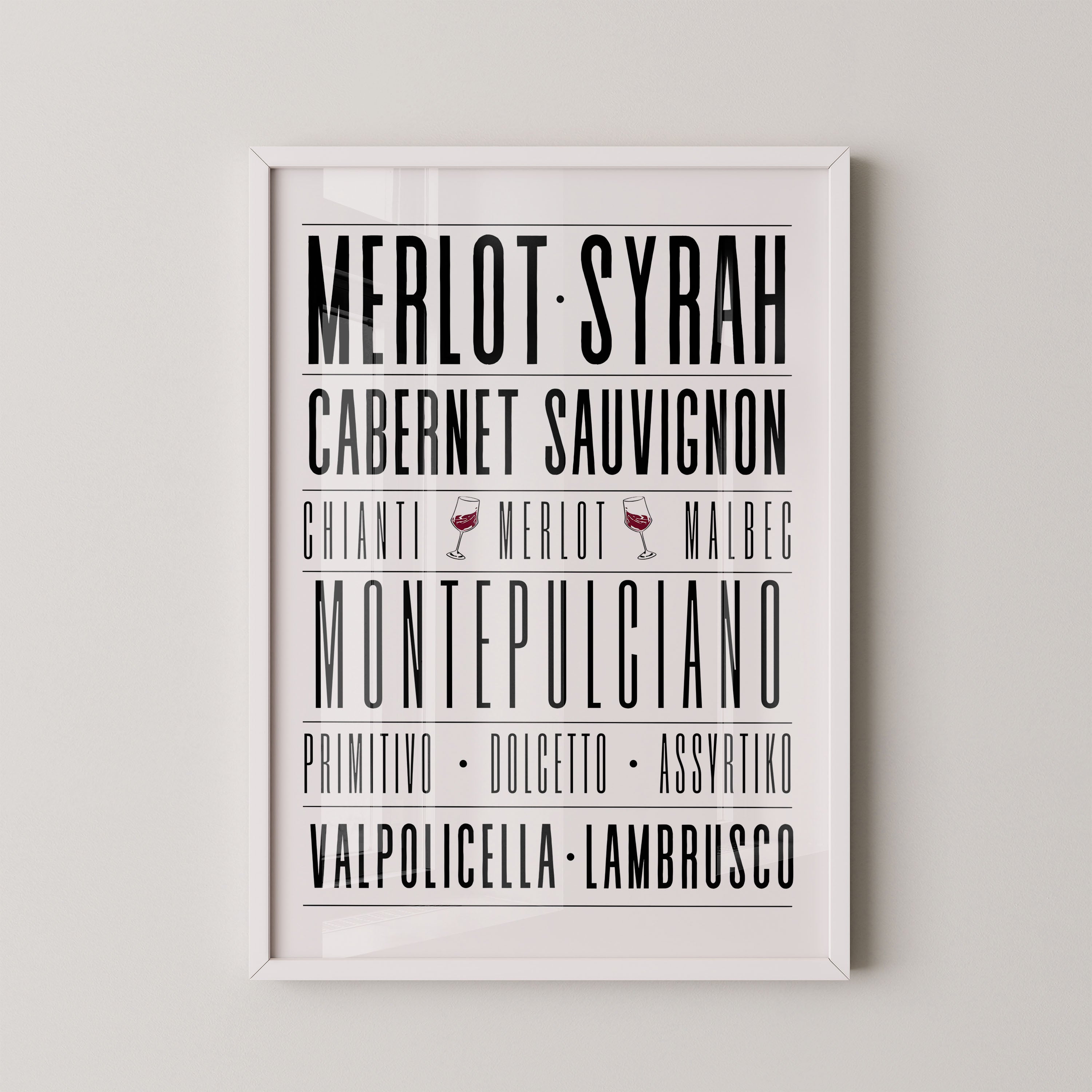 Wine Varieties Typography Chart