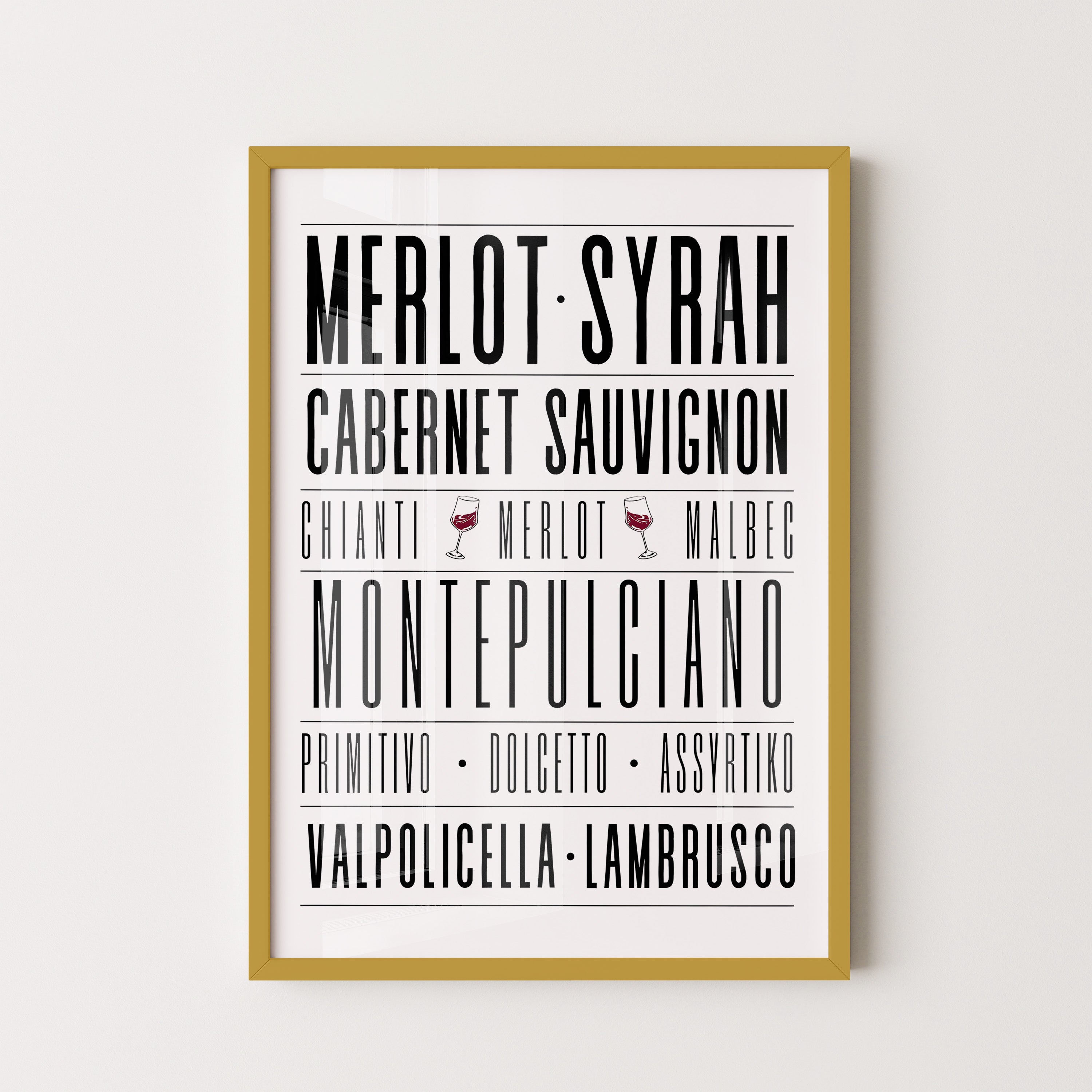 Wine Varieties Typography Chart