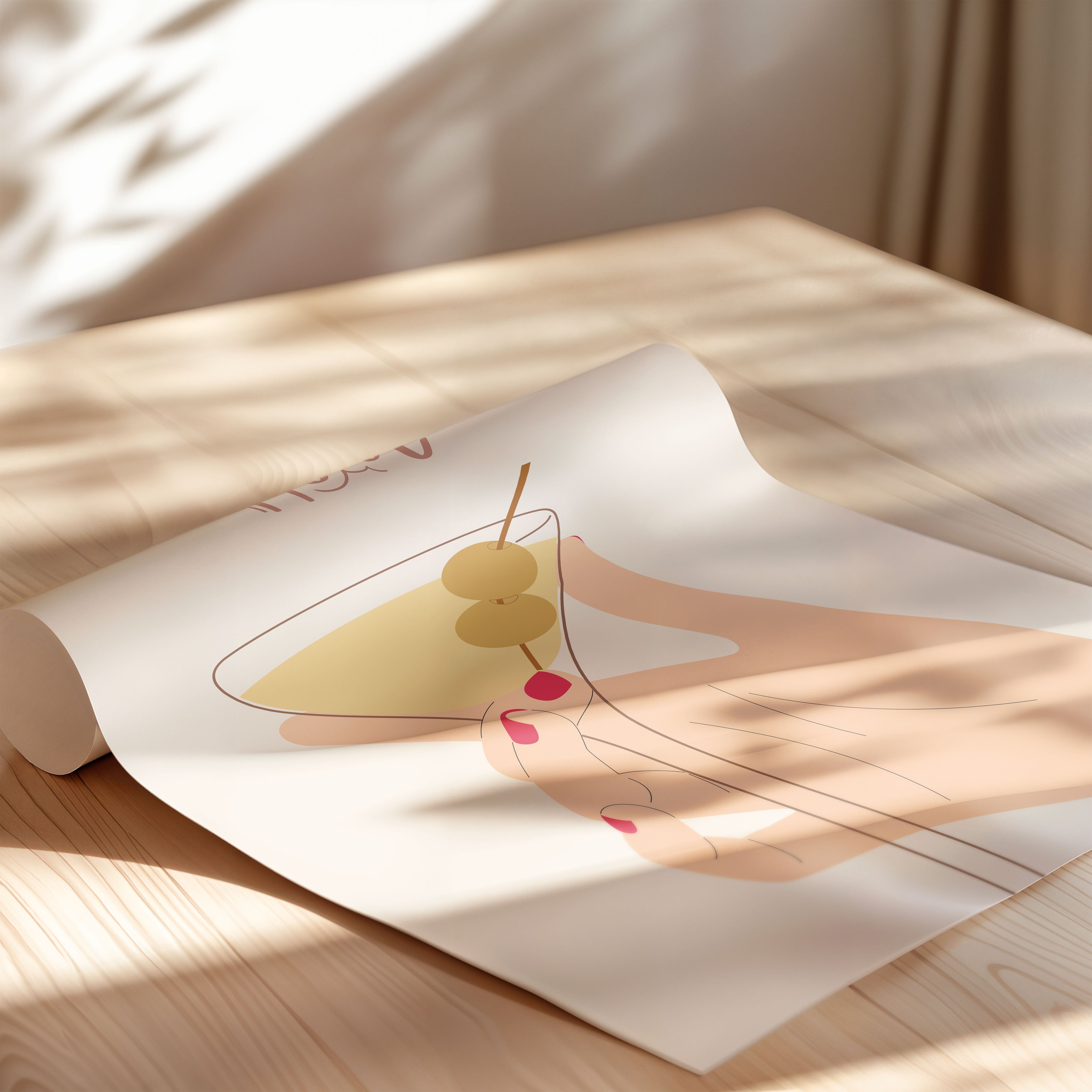 Happy Hour Martini Illustration