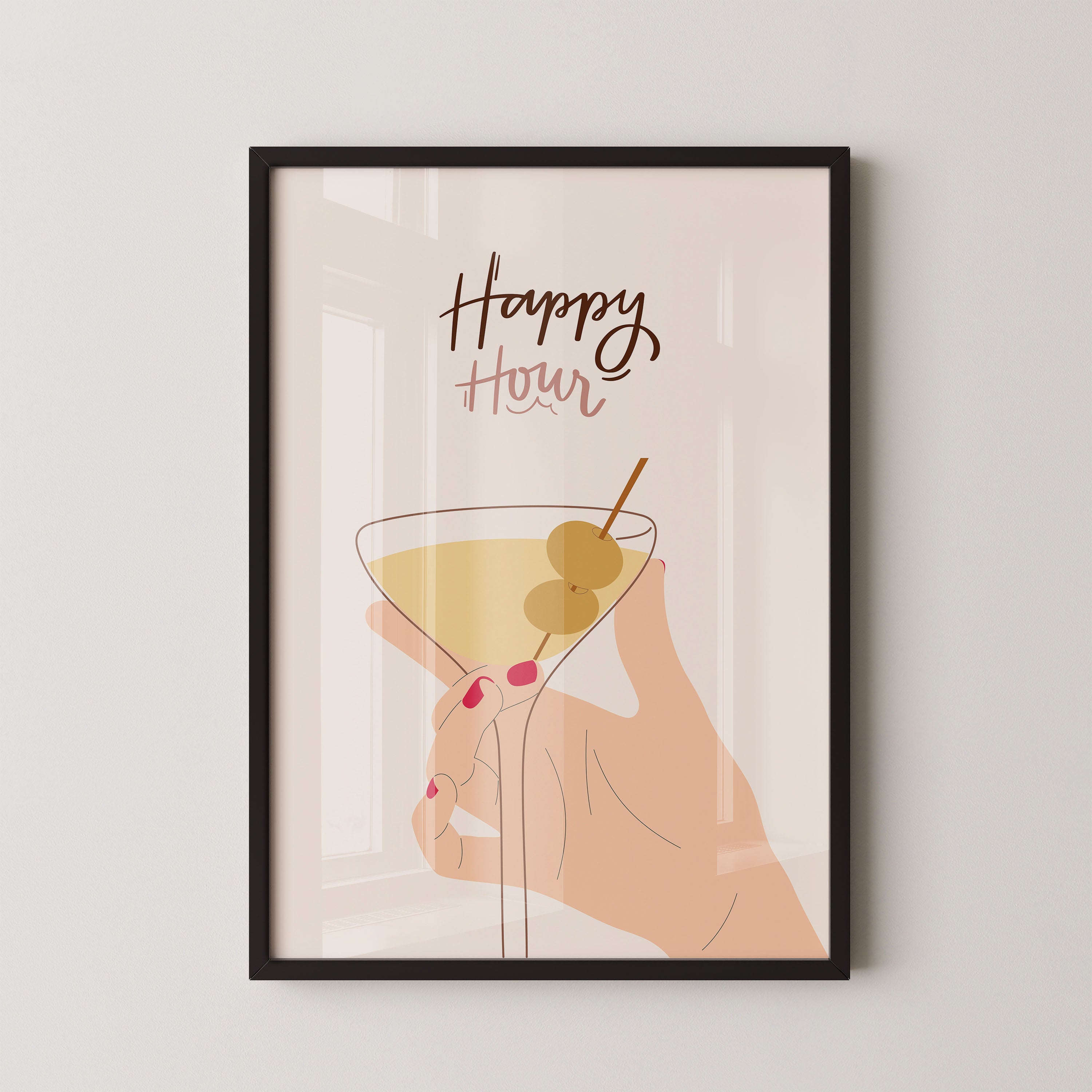 Happy Hour Martini Illustration