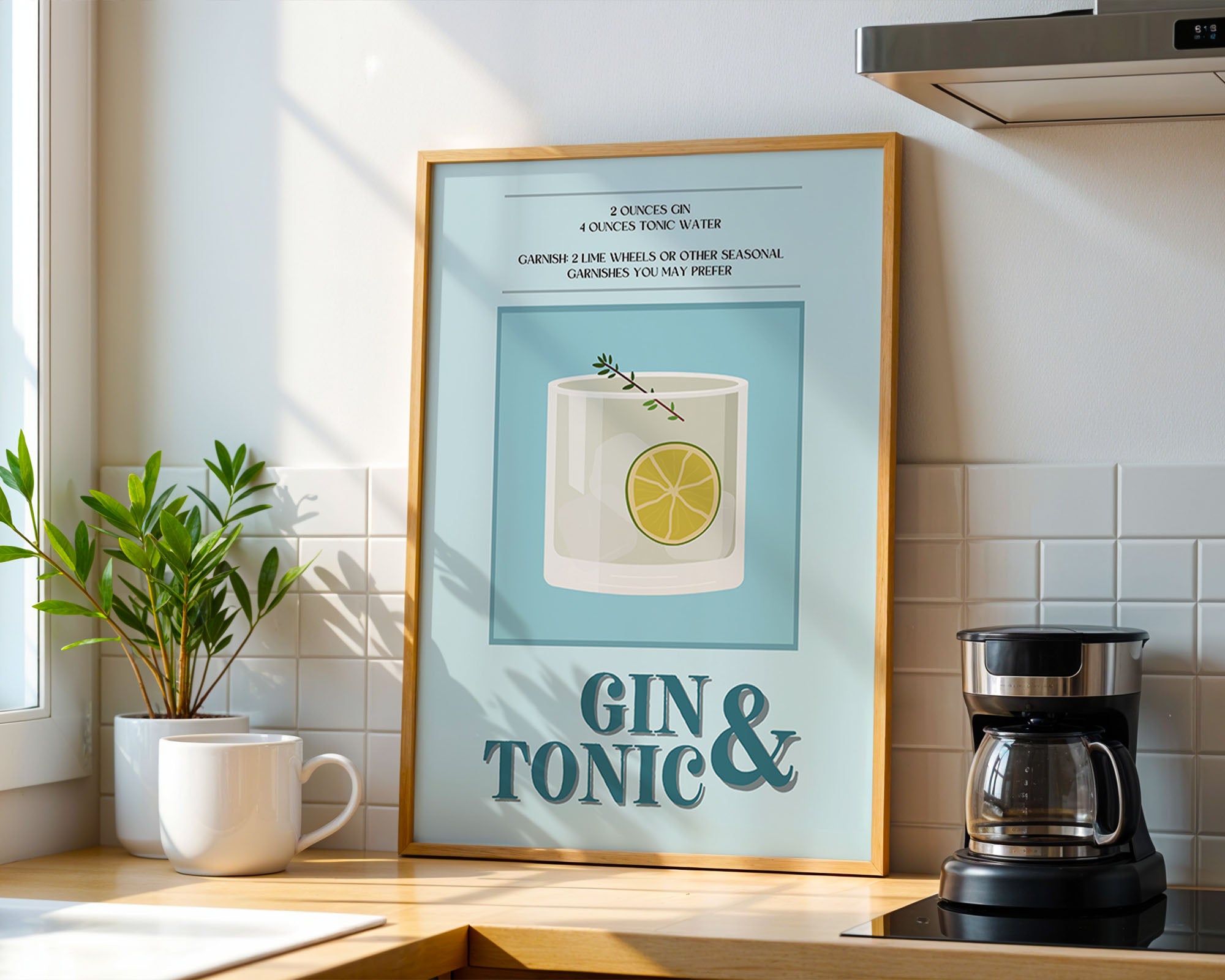 Gin And Tonic Cocktail Recipe Minimal Art