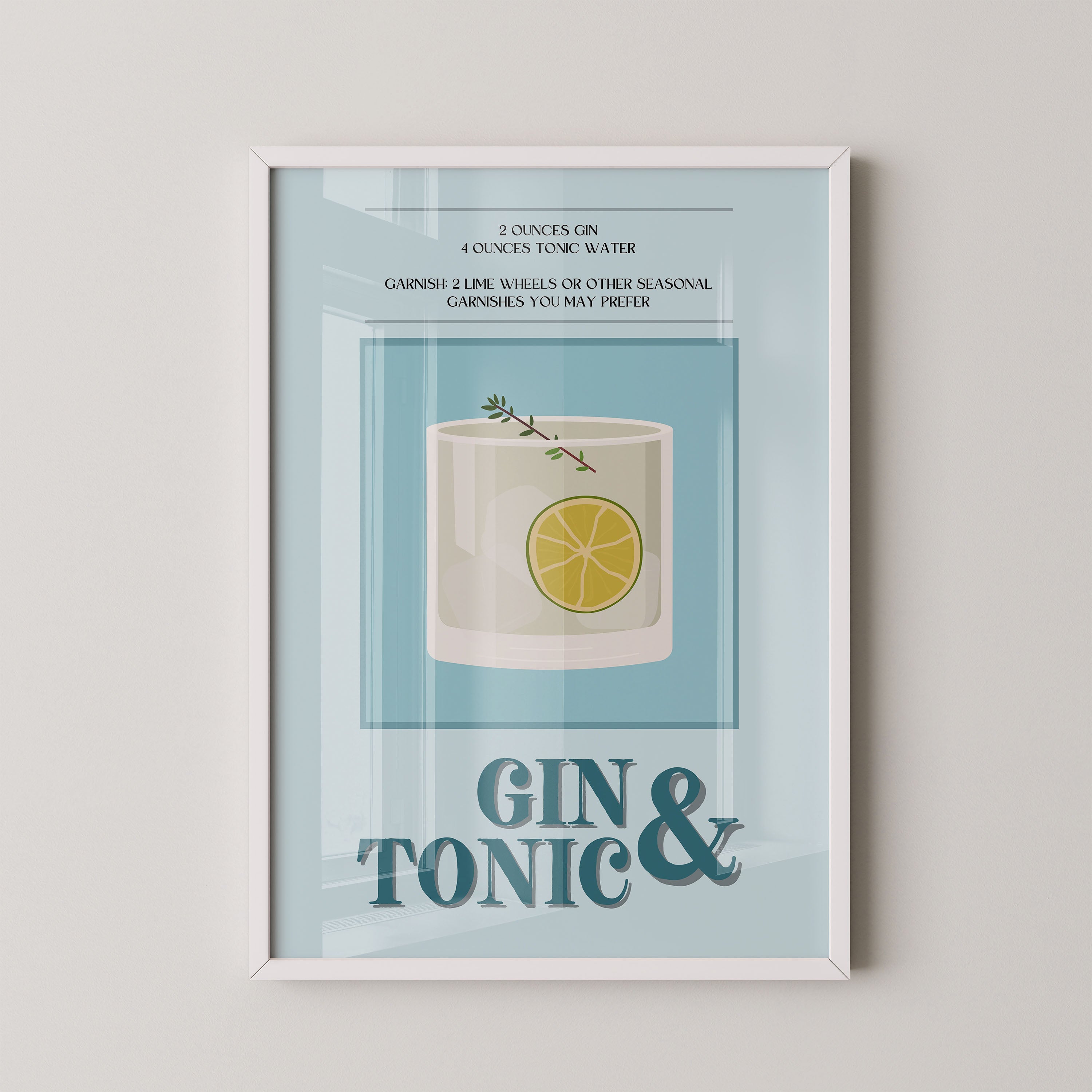 Gin And Tonic Cocktail Recipe Minimal Art