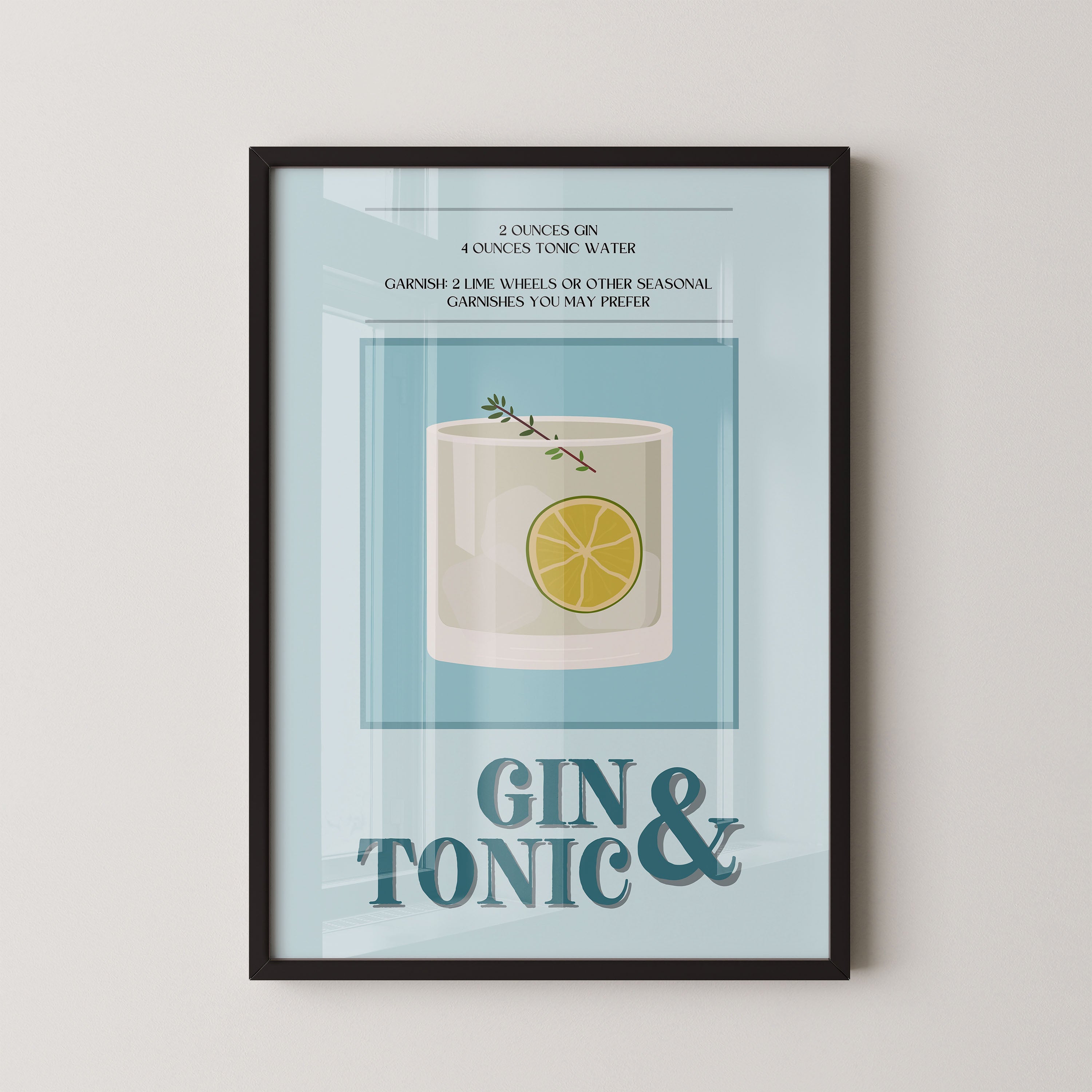 Gin And Tonic Cocktail Recipe Minimal Art