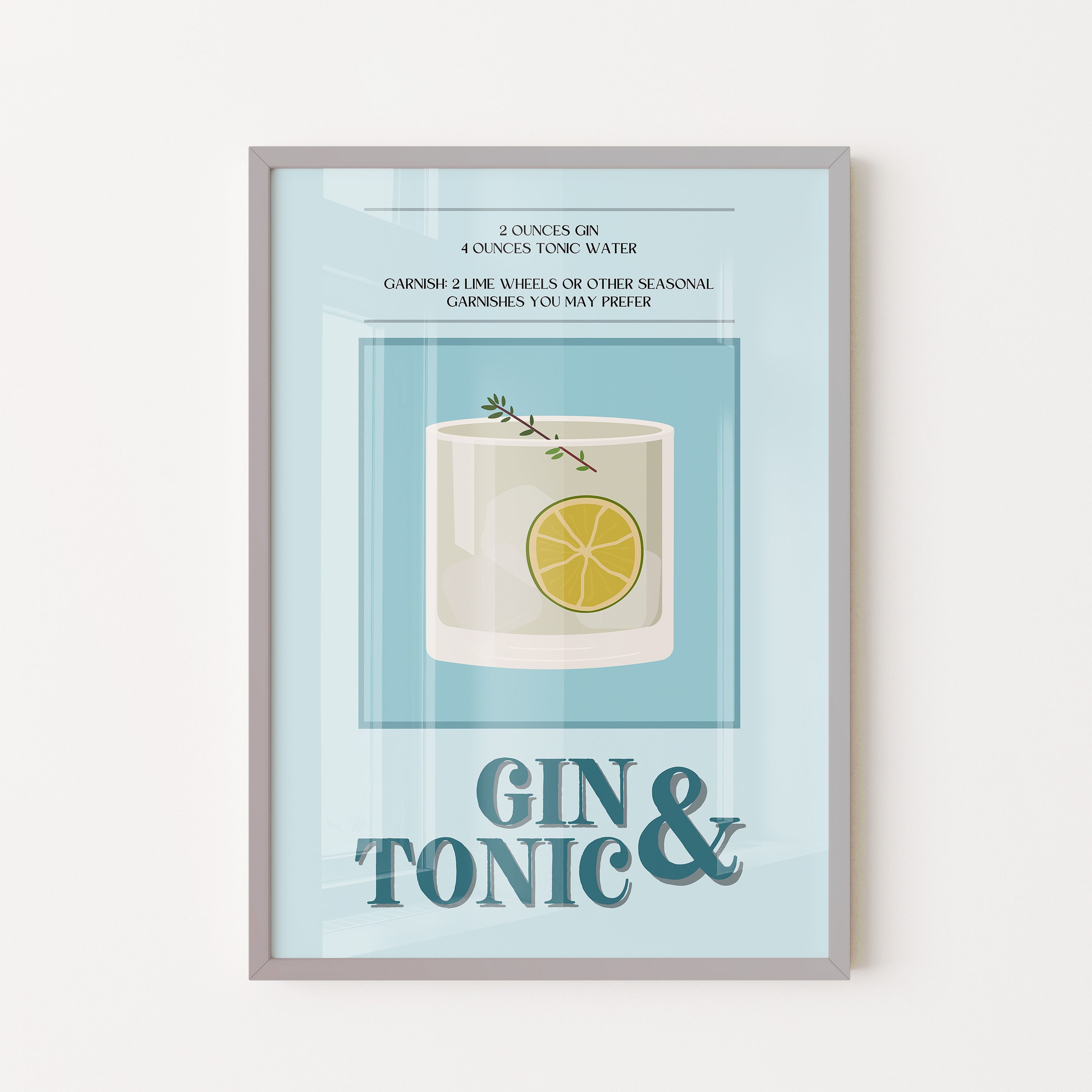 Gin And Tonic Cocktail Recipe Minimal Art