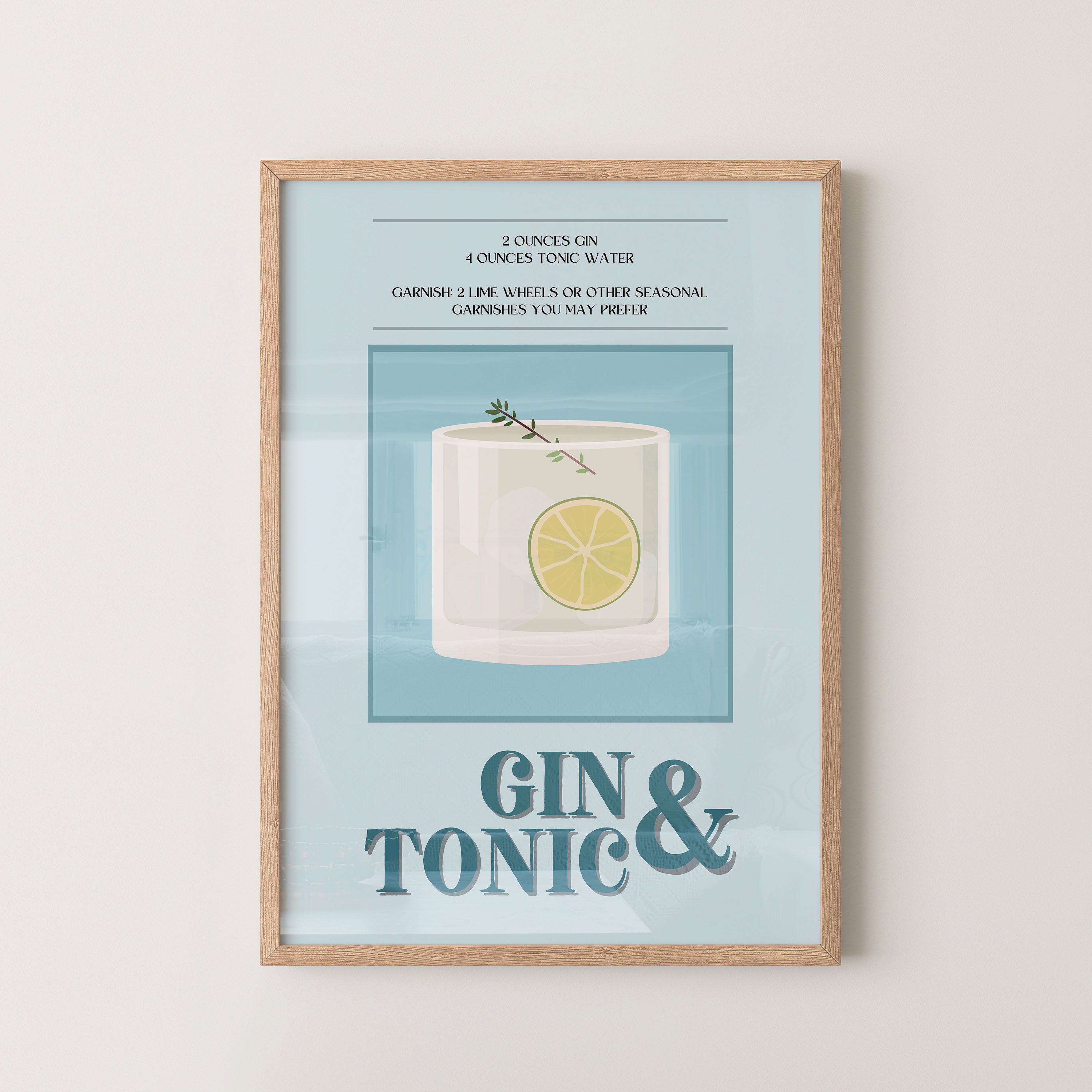 Gin And Tonic Cocktail Recipe Minimal Art
