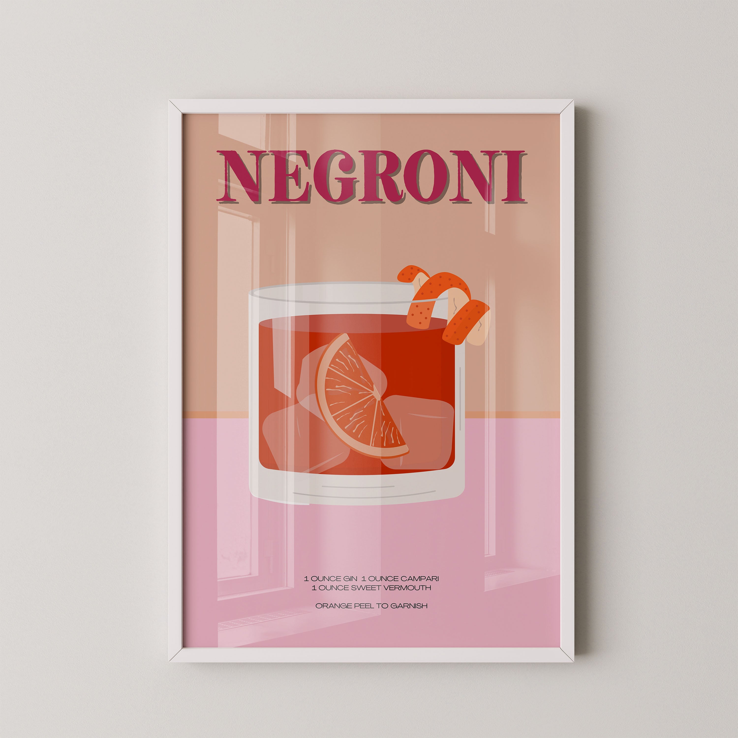 Negroni Cocktail Minimal Art