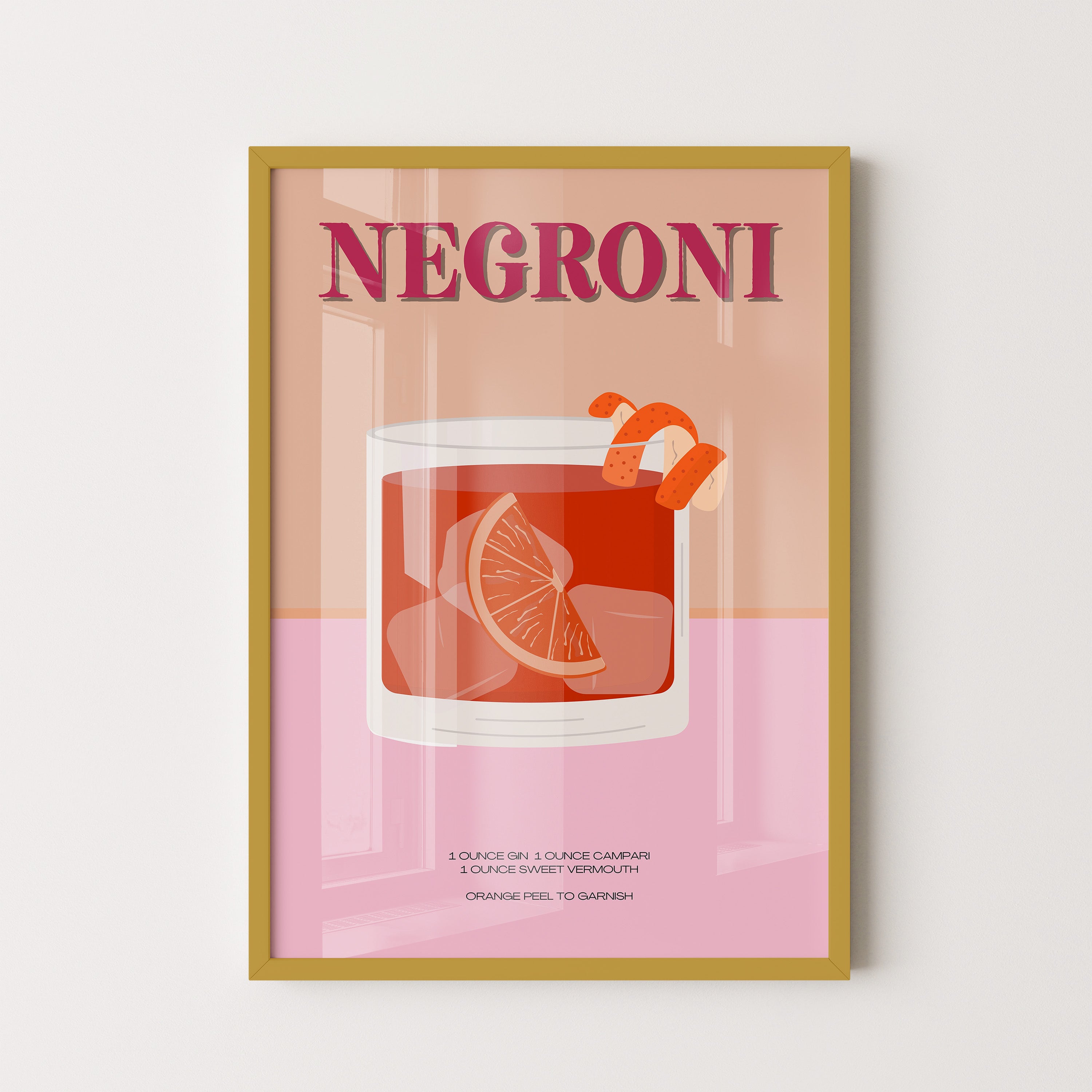 Negroni Cocktail Minimal Art