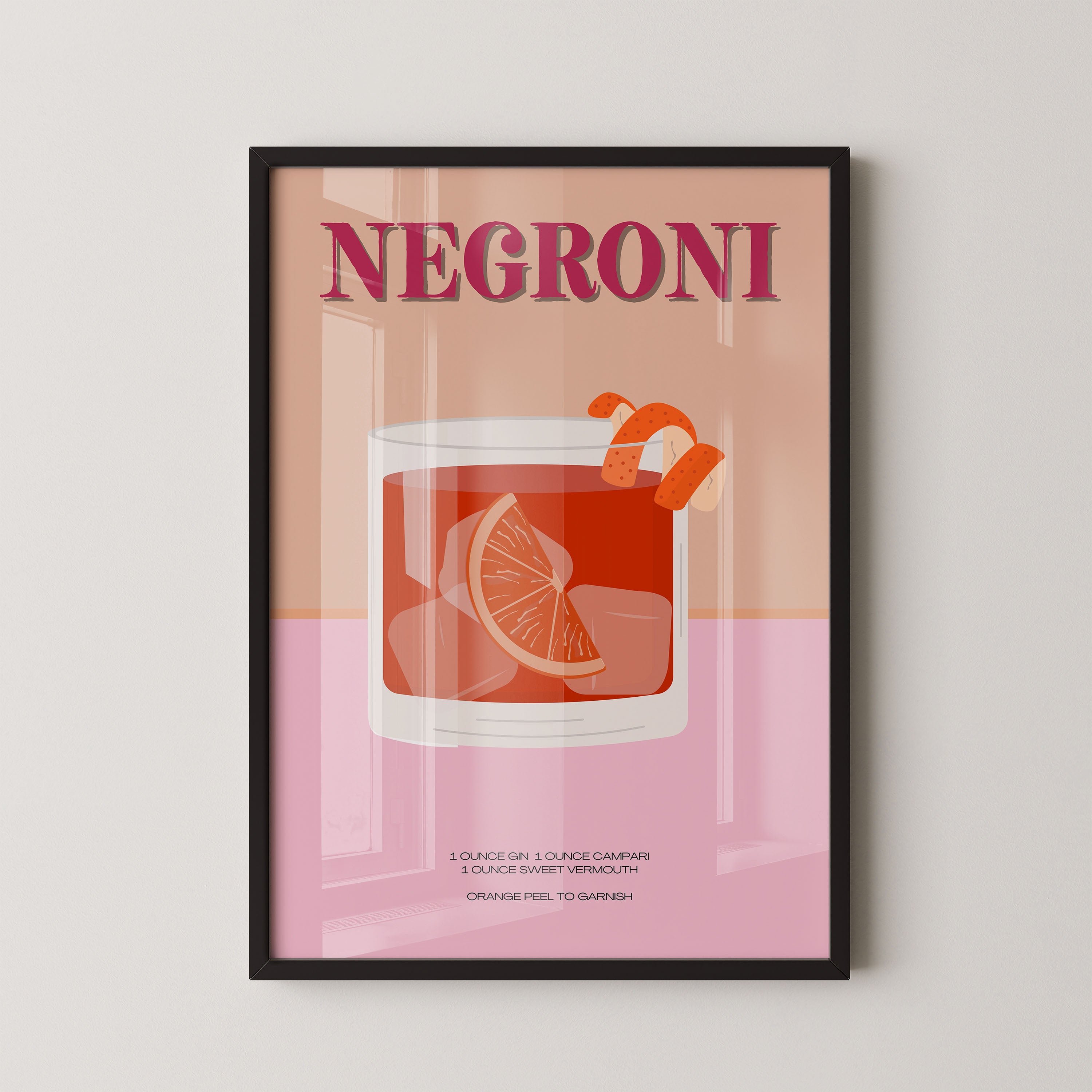 Negroni Cocktail Minimal Art