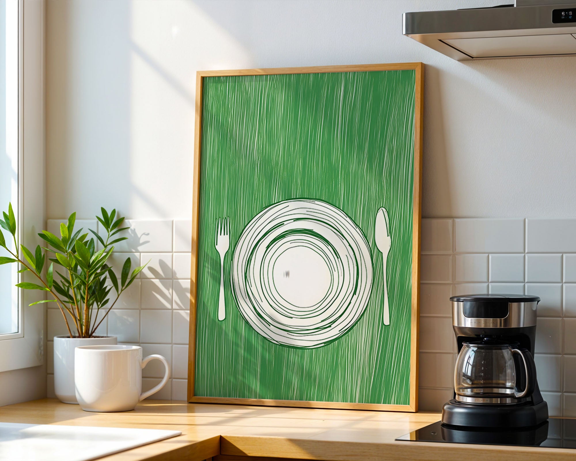 Minimal Table Setting Green Plate