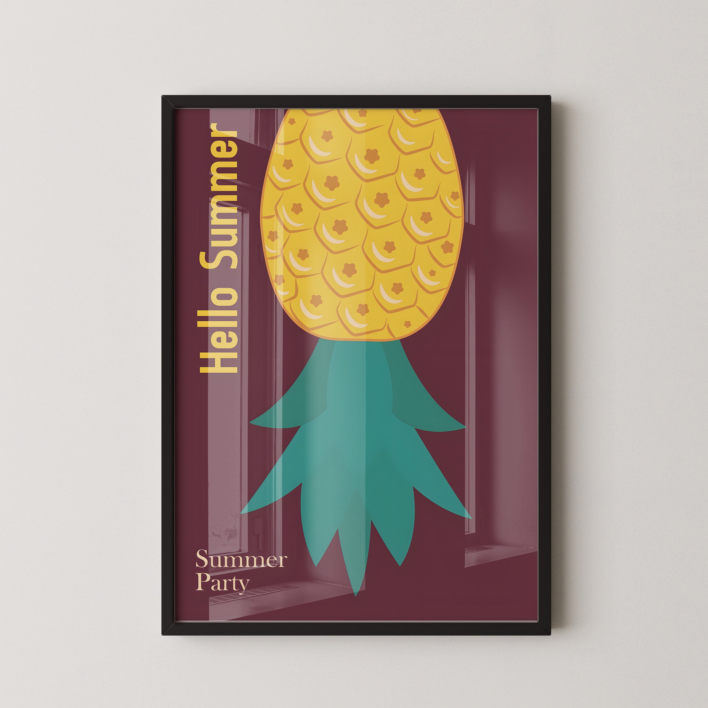 Hello Summer Pineapple – Tropical Wall Art