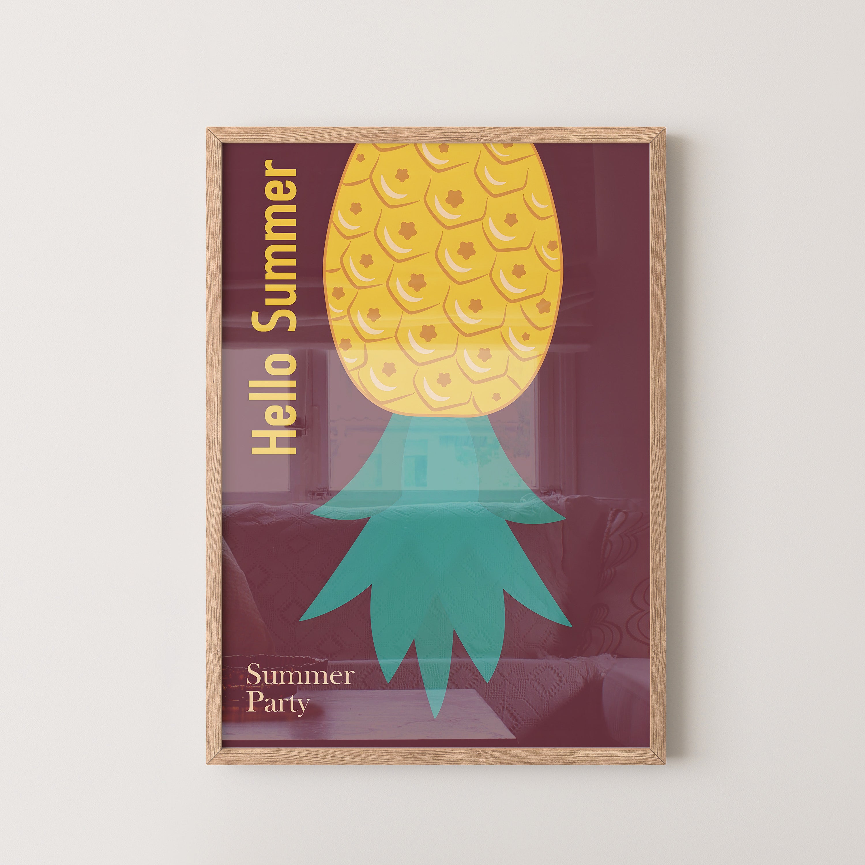 Hello Summer Pineapple – Tropical Wall Art