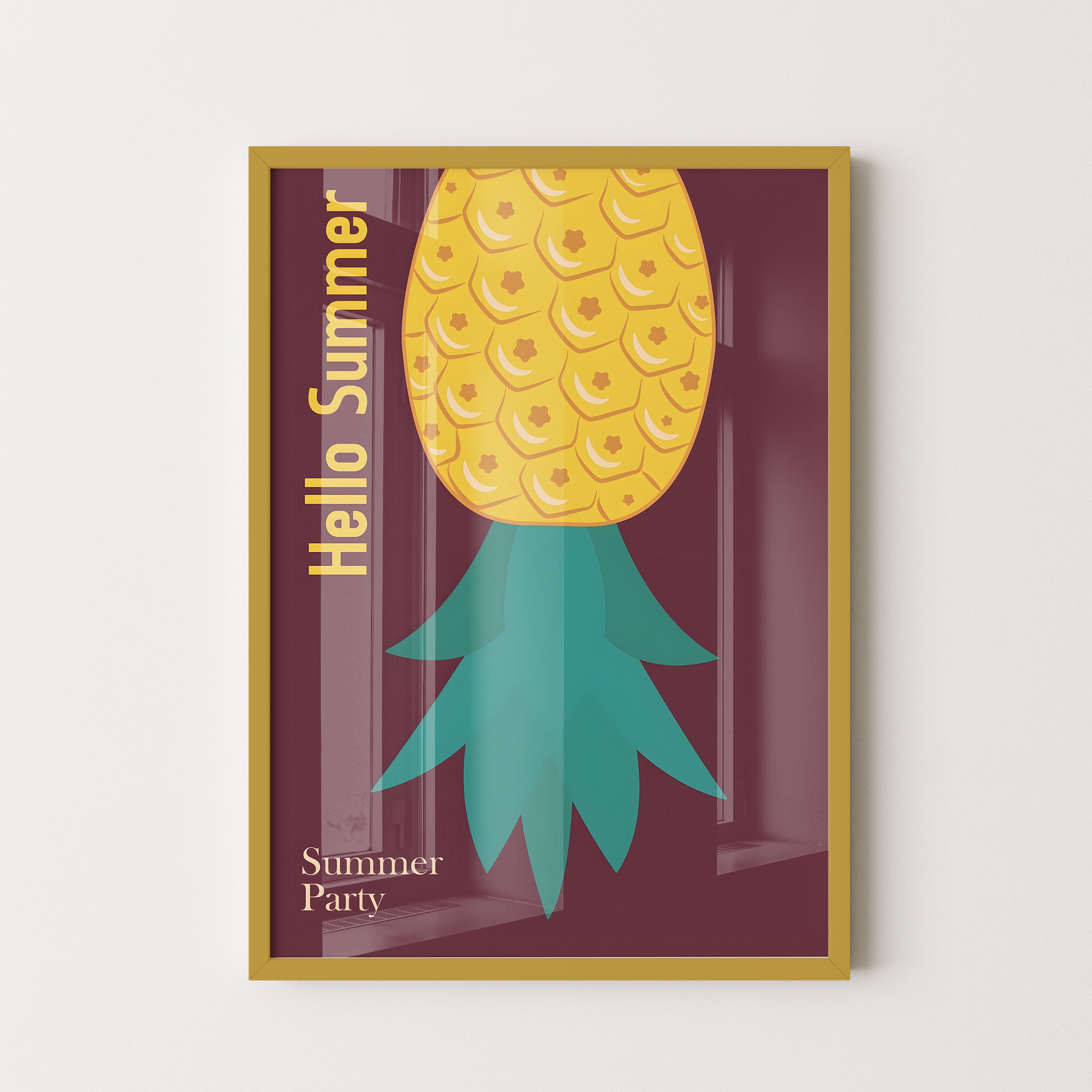 Hello Summer Pineapple – Tropical Wall Art