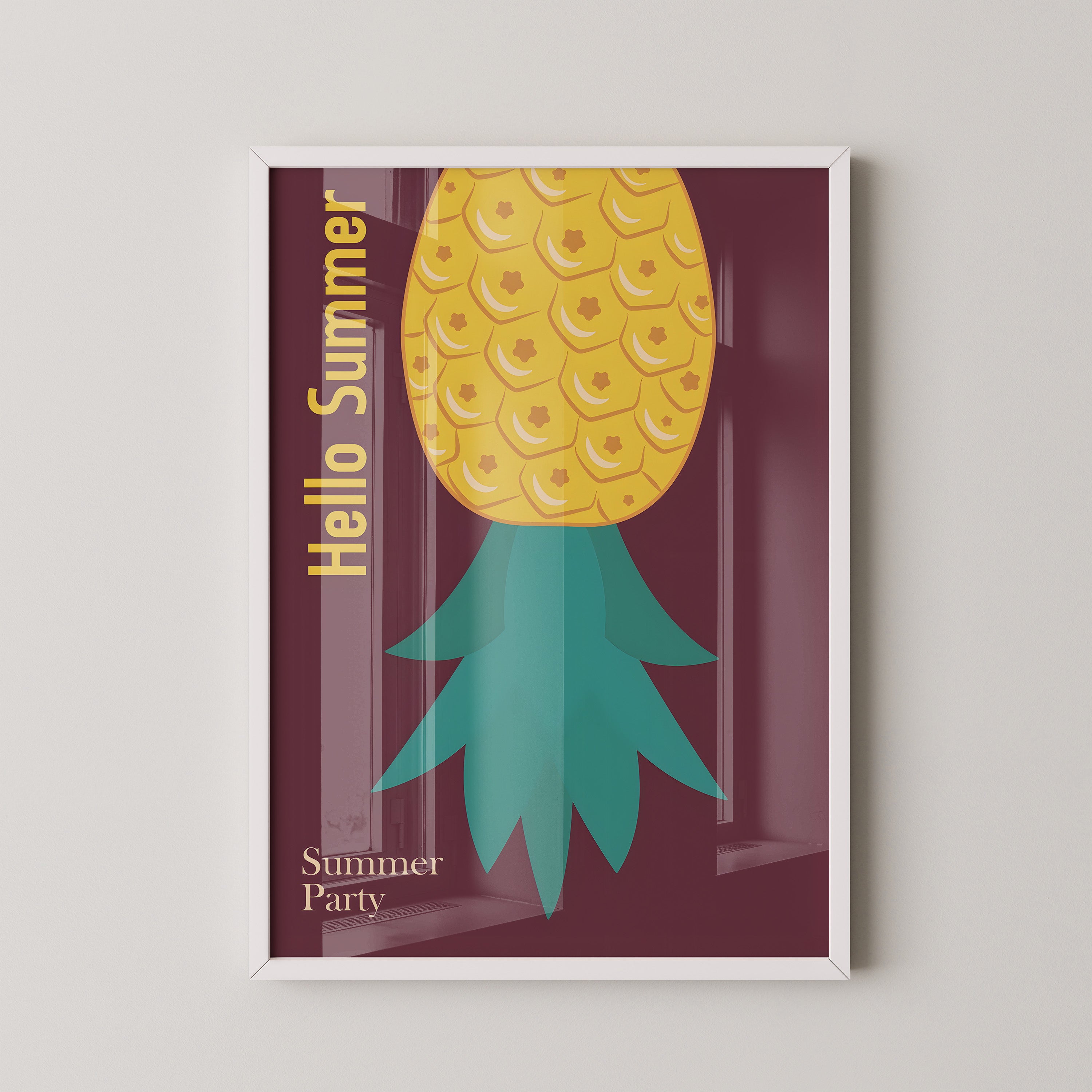 Hello Summer Pineapple – Tropical Wall Art