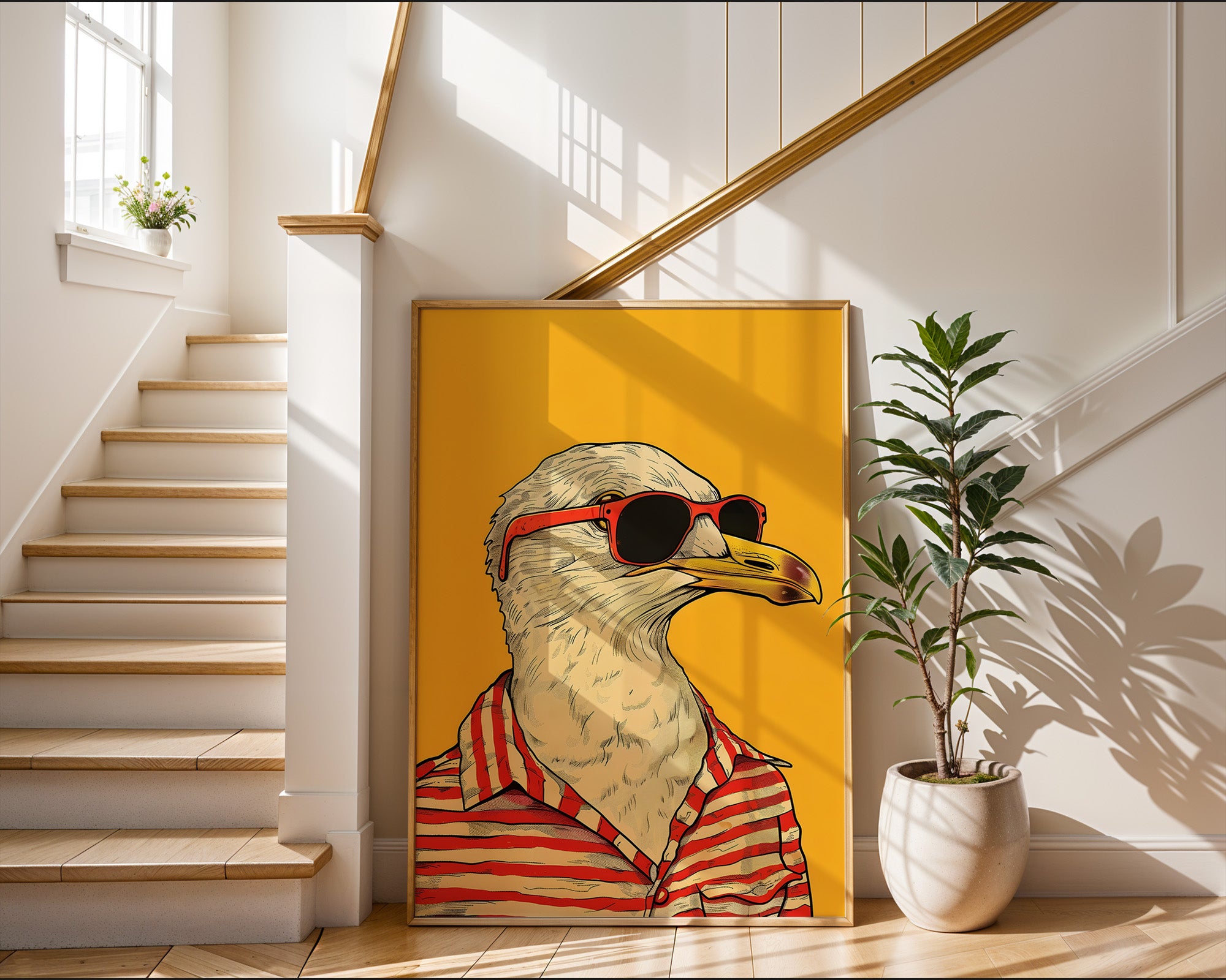 Cool Seagull – Retro Beach Vibes