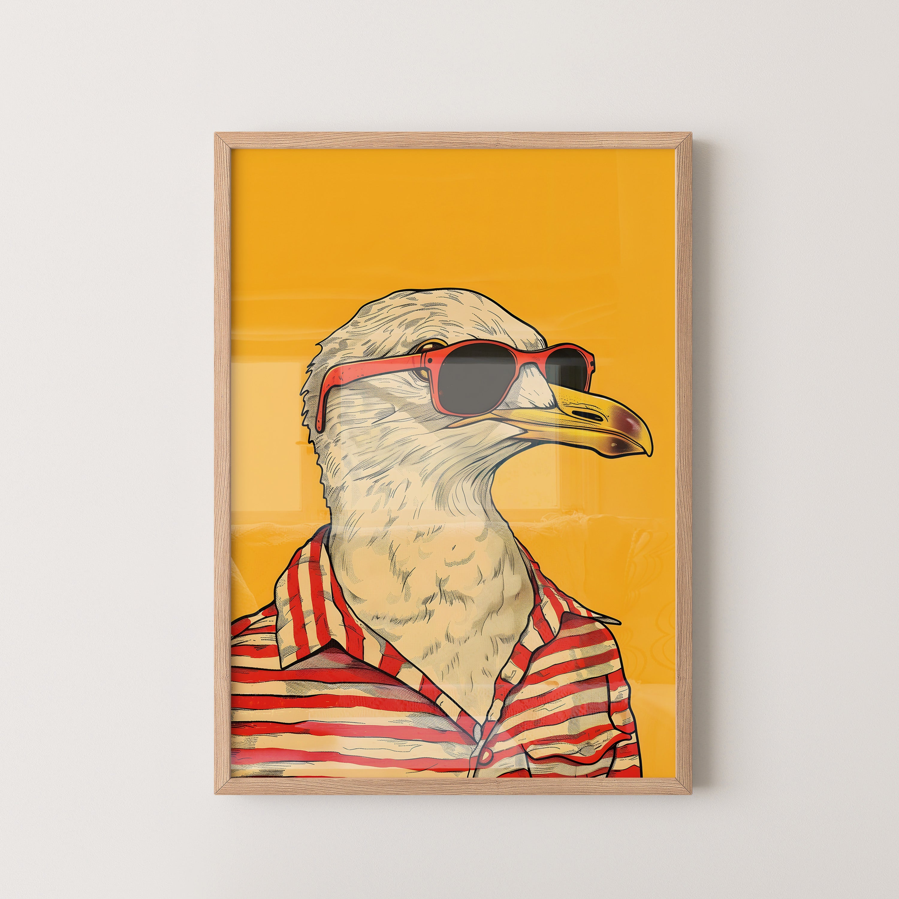 Cool Seagull – Retro Beach Vibes