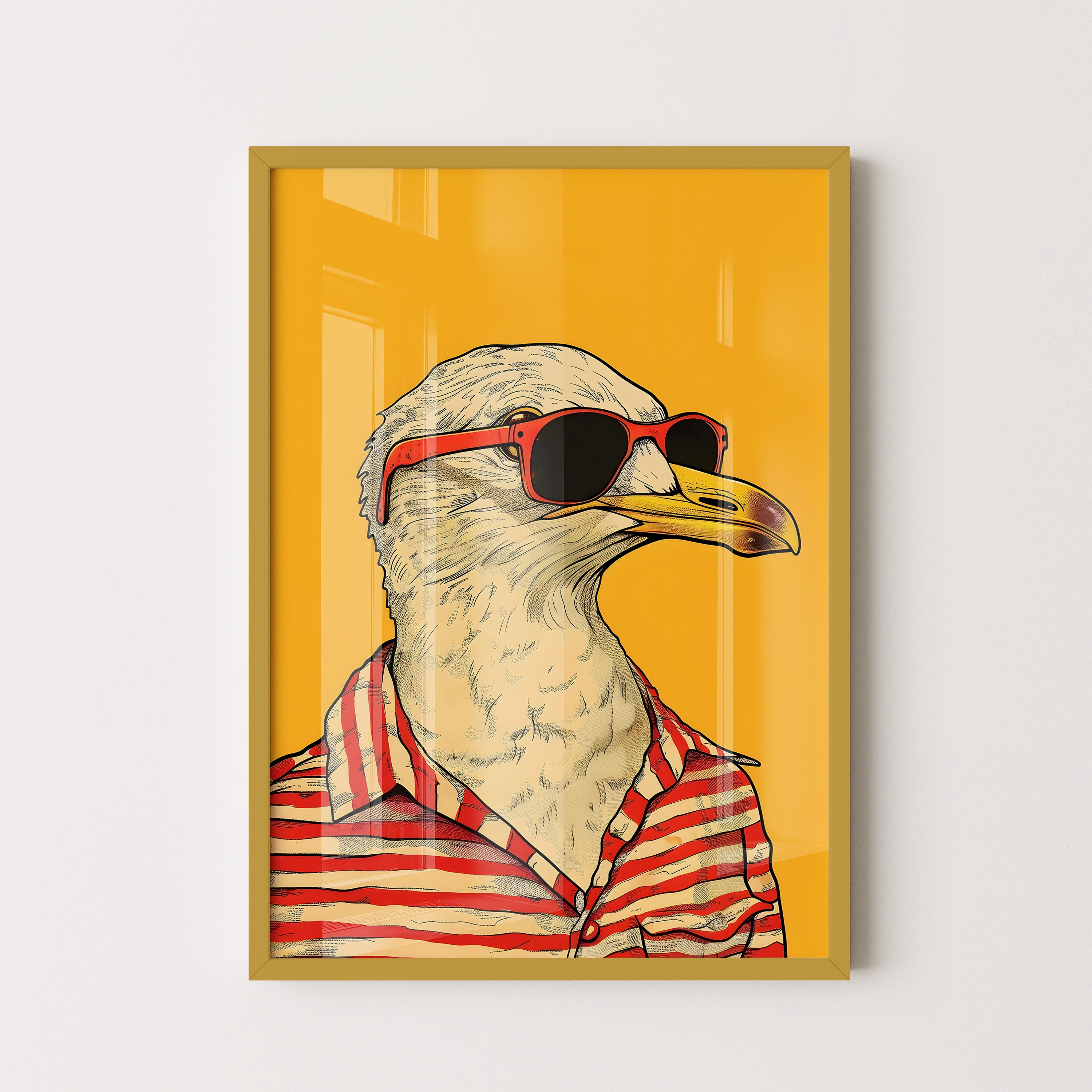 Cool Seagull – Retro Beach Vibes