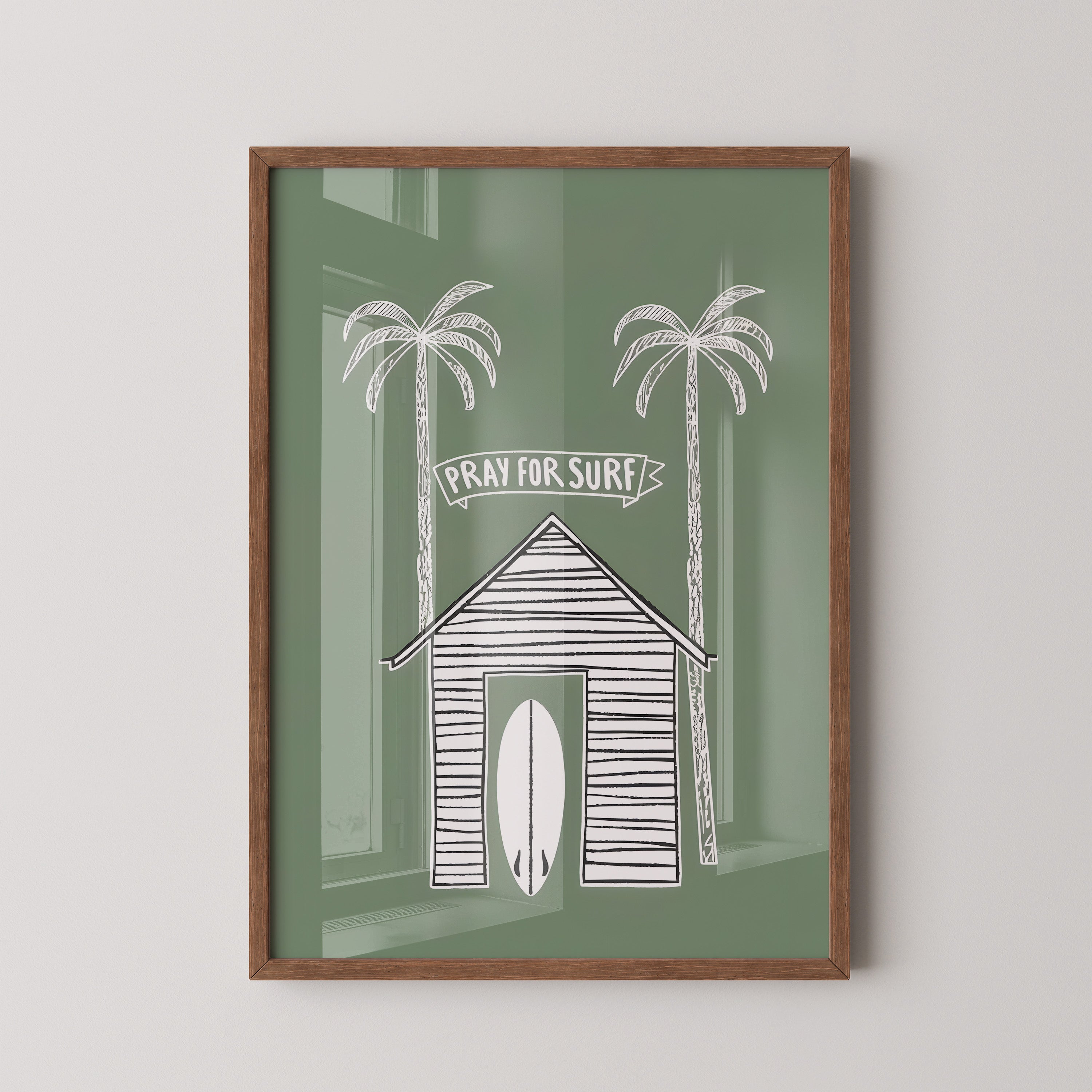 Pray for Surf – Tropical Surf Shack Art