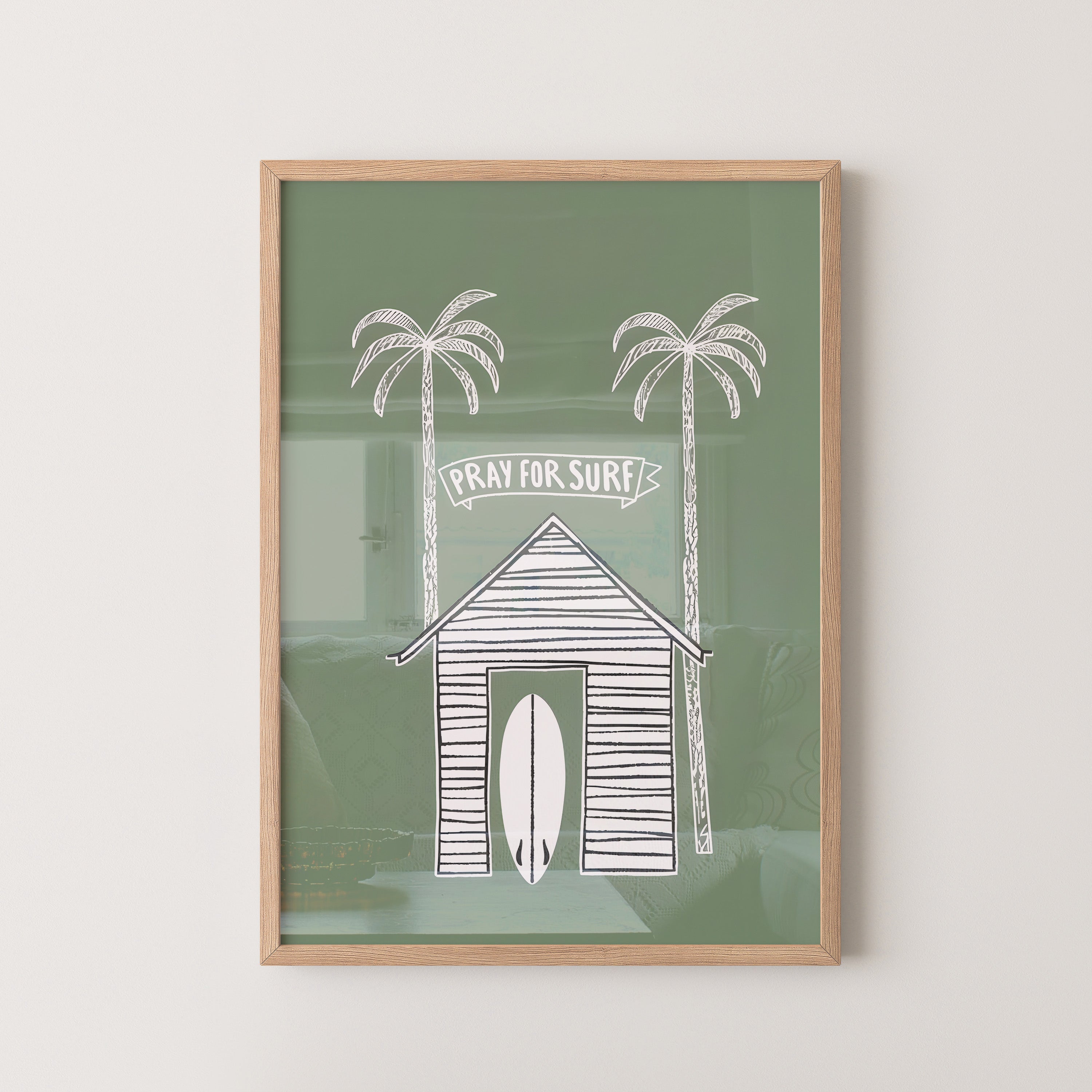 Pray for Surf – Tropical Surf Shack Art