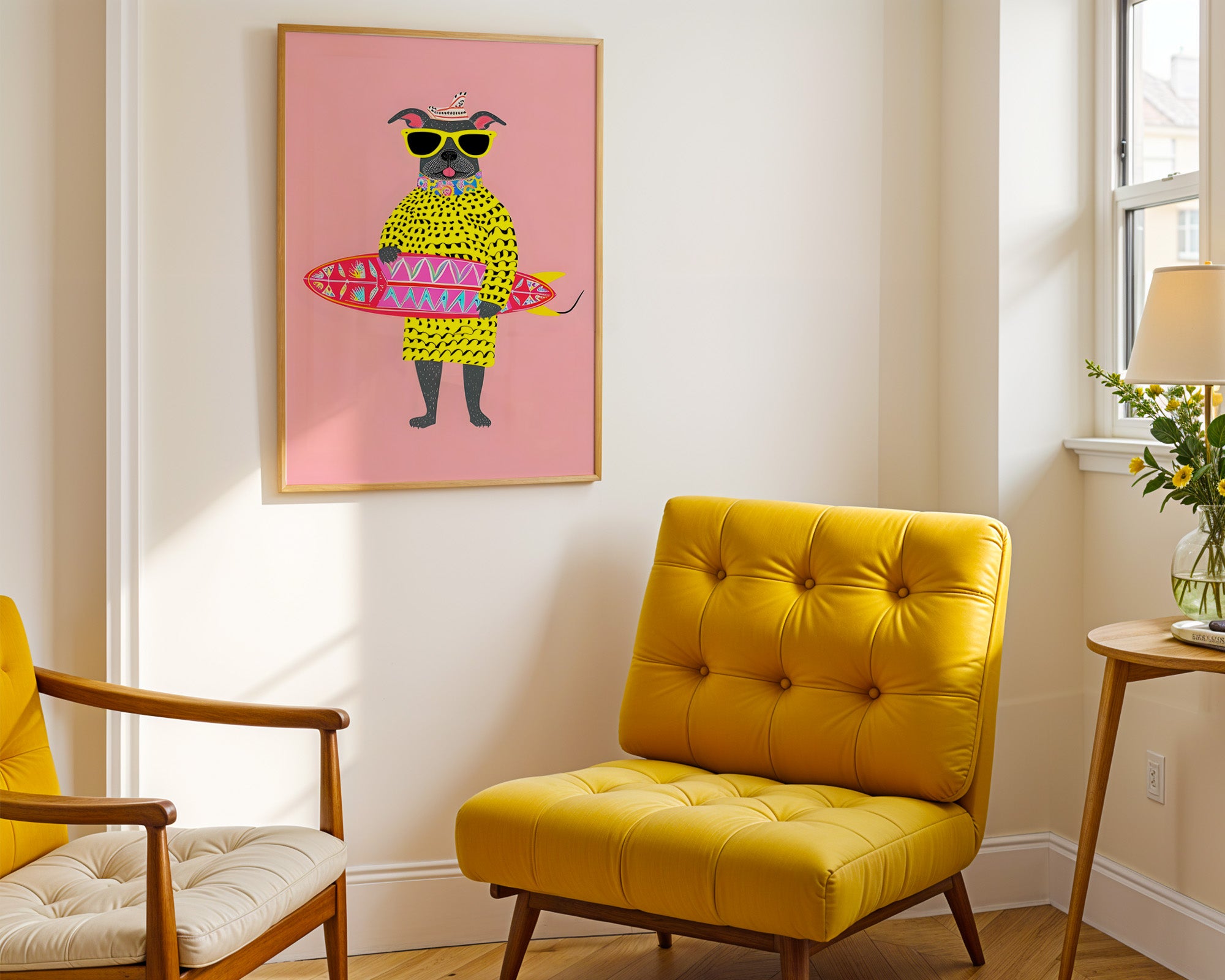 Surf Dog Vibes – Playful Pop Art