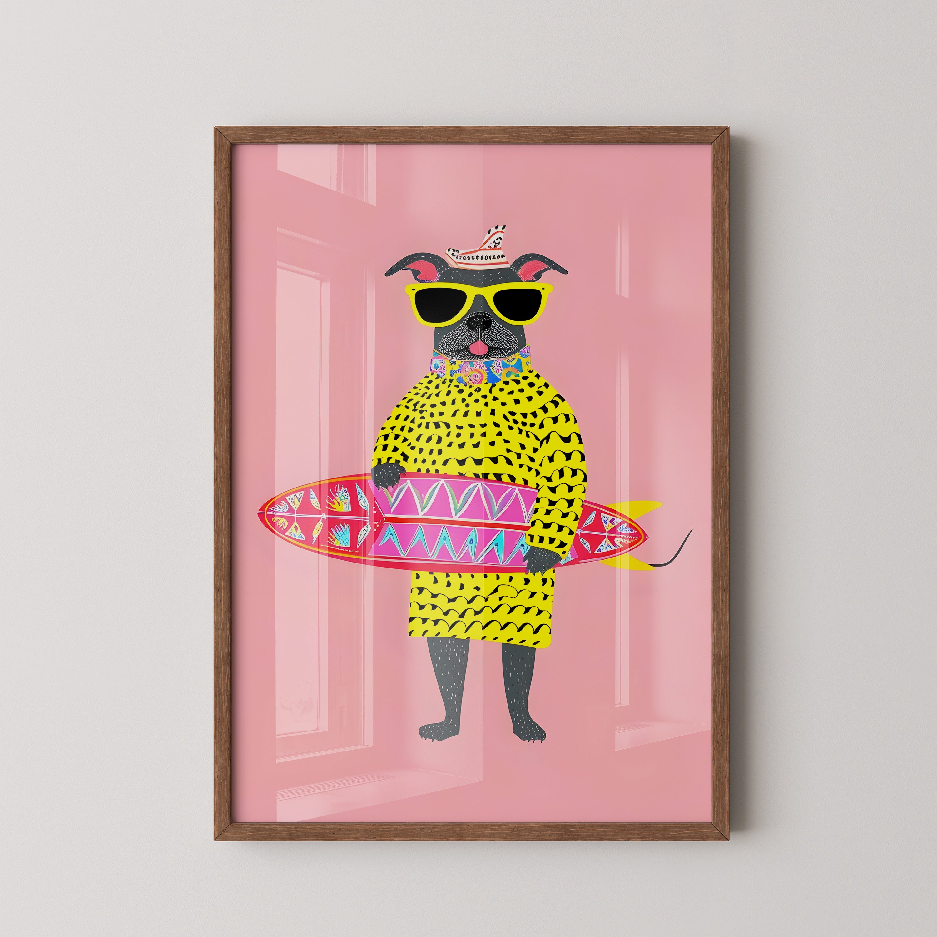 Surf Dog Vibes – Playful Pop Art