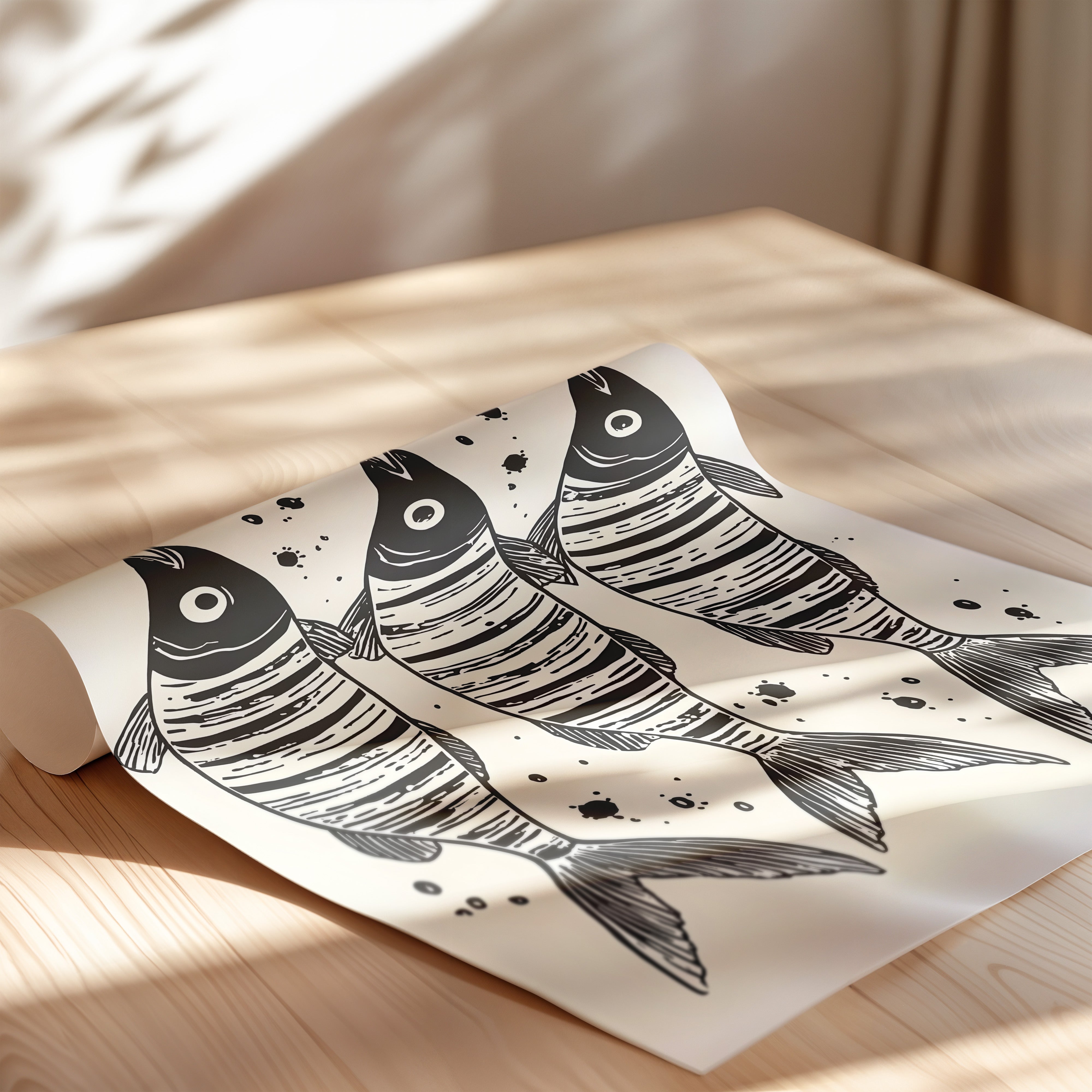Las Sardinas – Nautical Fish Illustration art