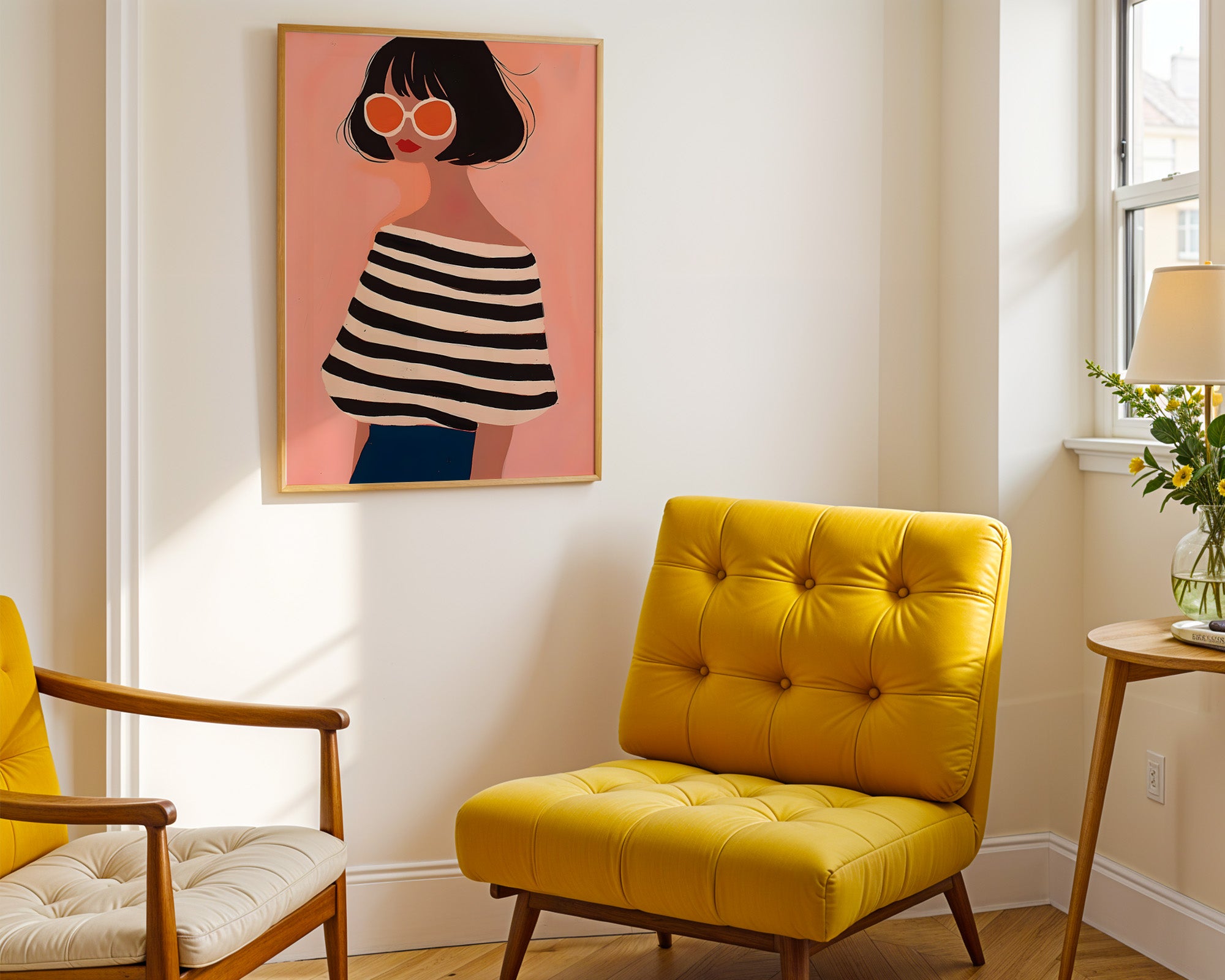Fashion Girl Illustration – Modern Minimalist Wall Art
