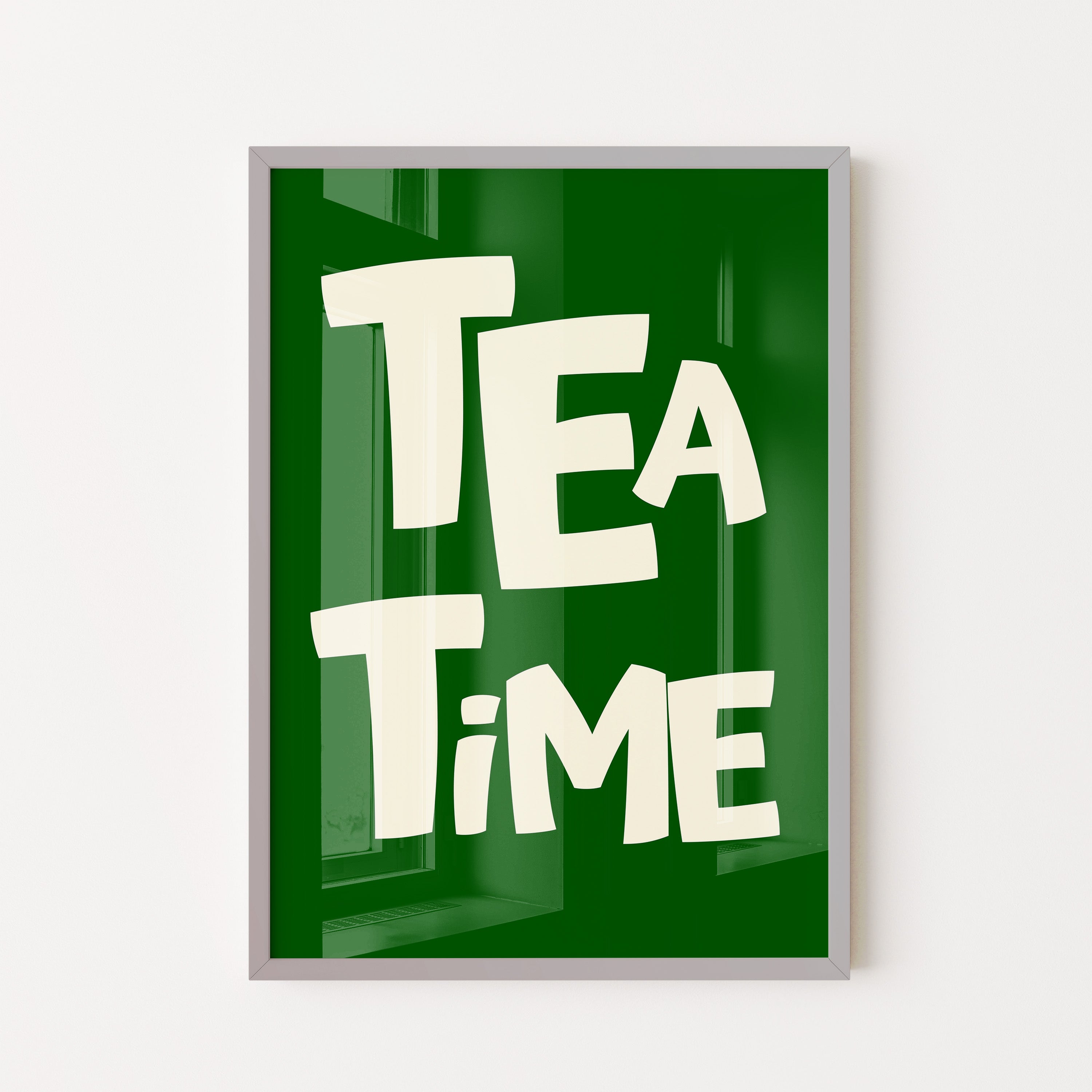 Tea Time Poster – Typography Kitchen Wall Art