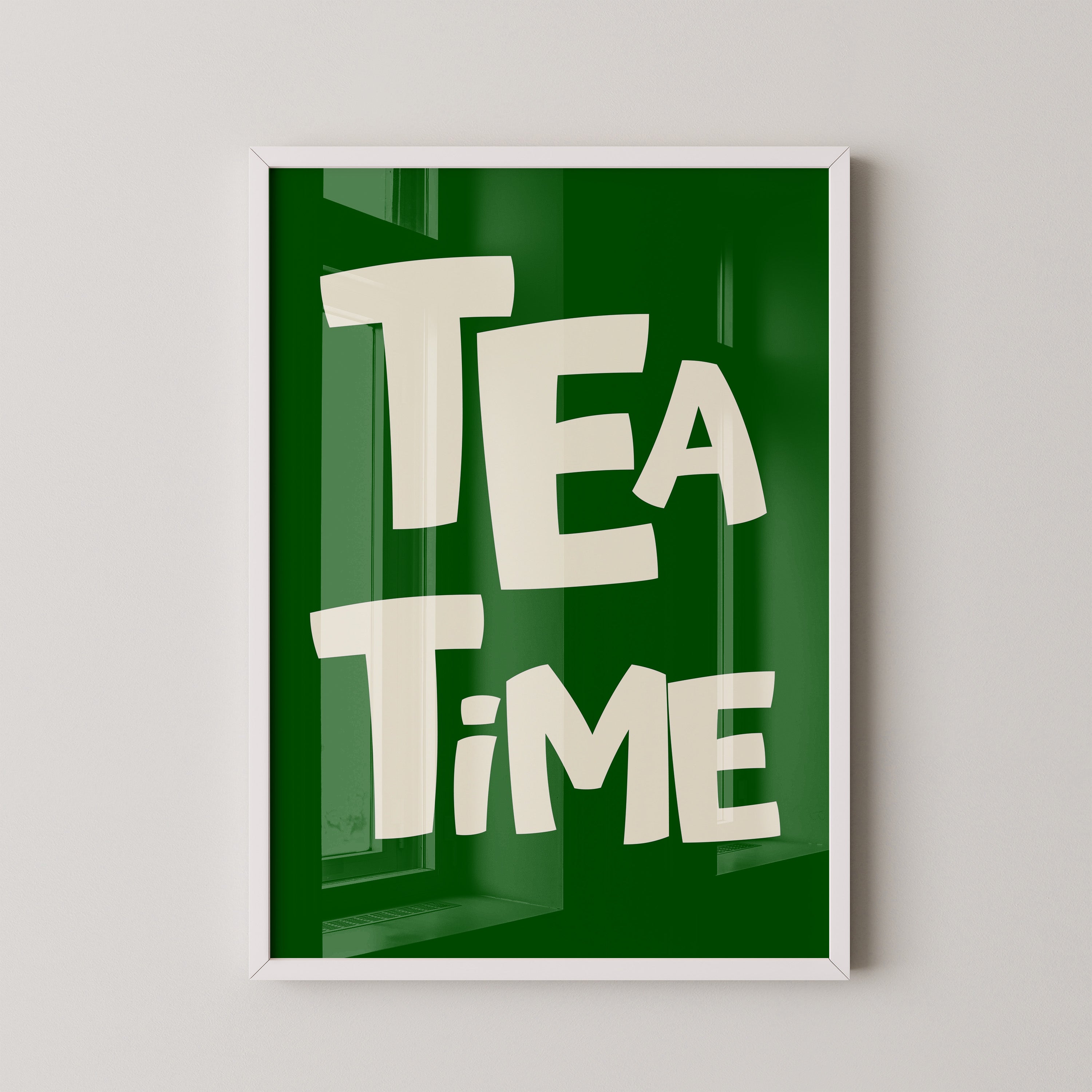 Tea Time Poster – Typography Kitchen Wall Art
