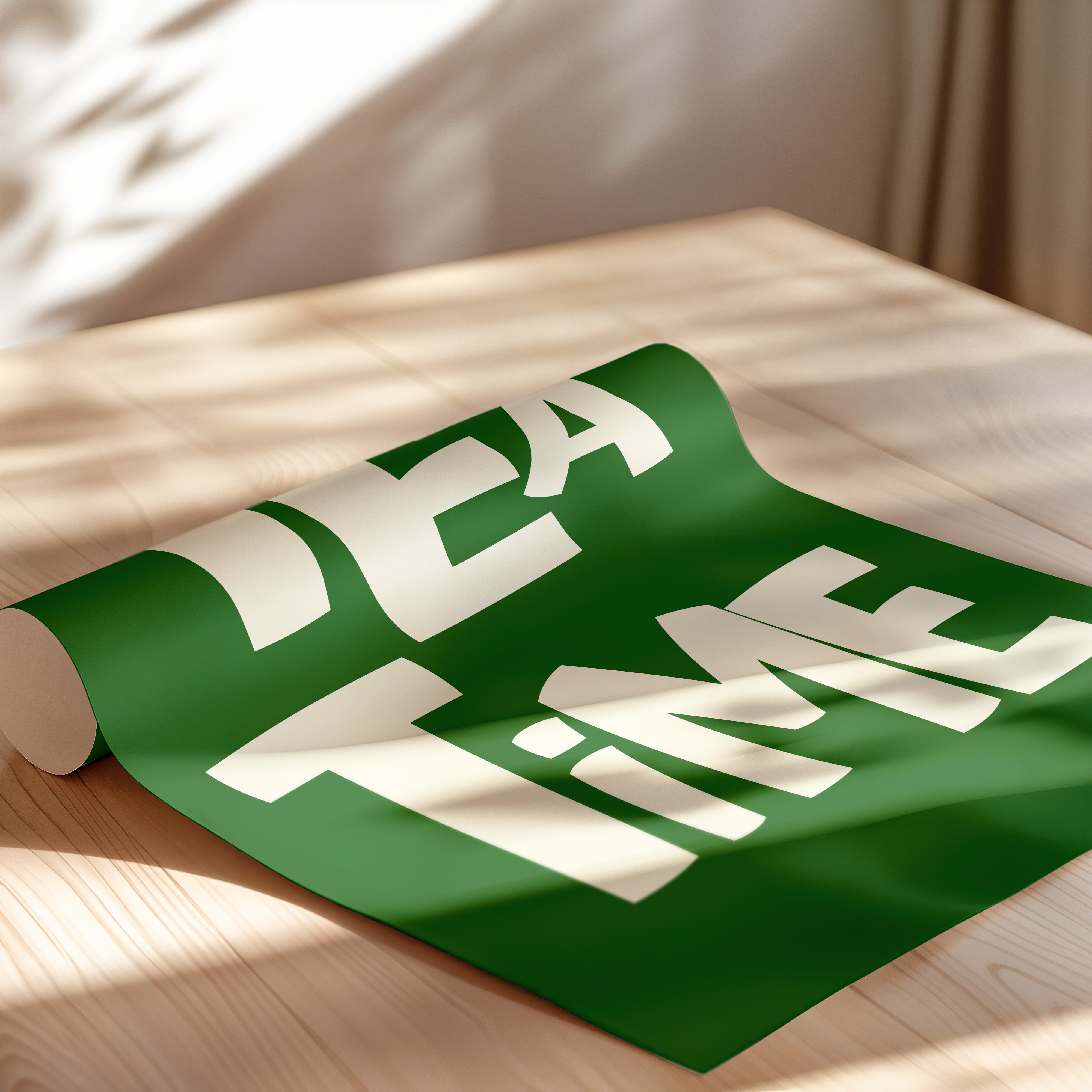 Tea Time Poster – Typography Kitchen Wall Art