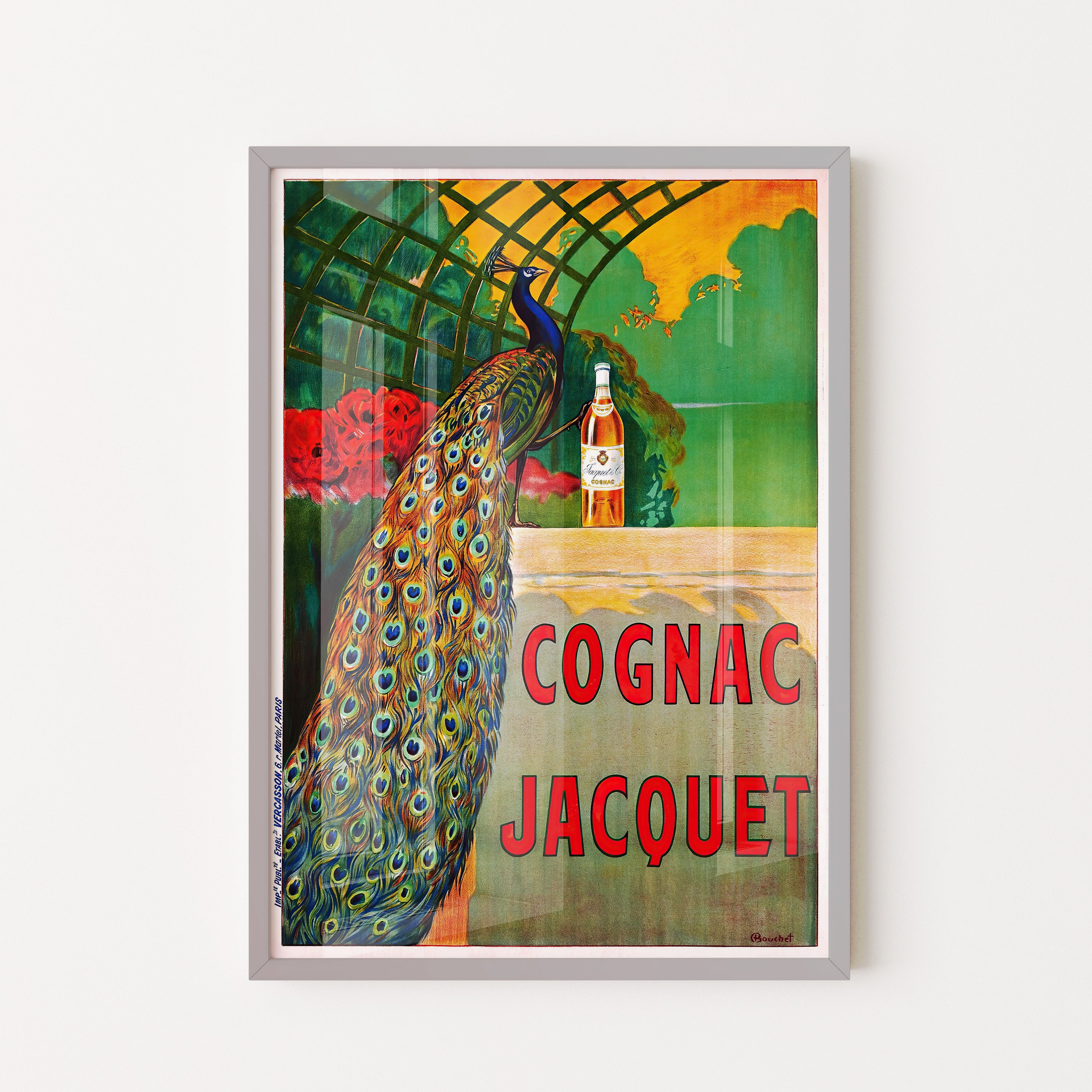 Cognac Jacquet – Vintage French Peacock Wall Art