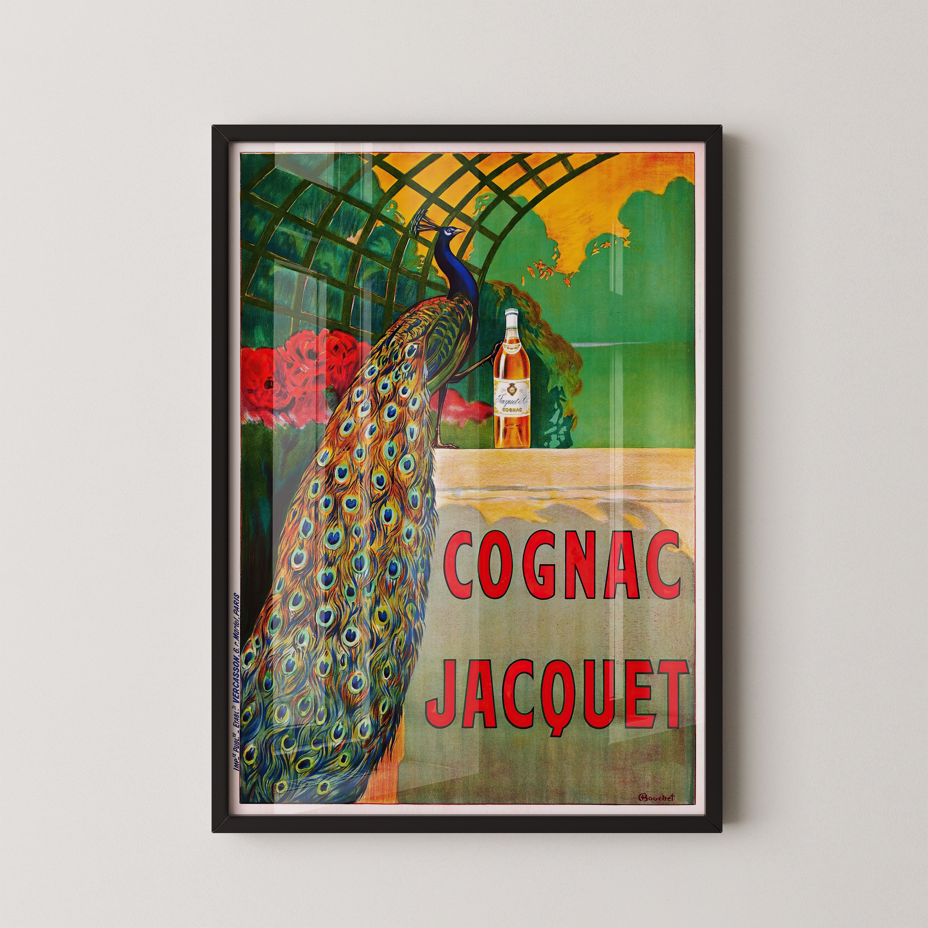 Cognac Jacquet – Vintage French Peacock Wall Art