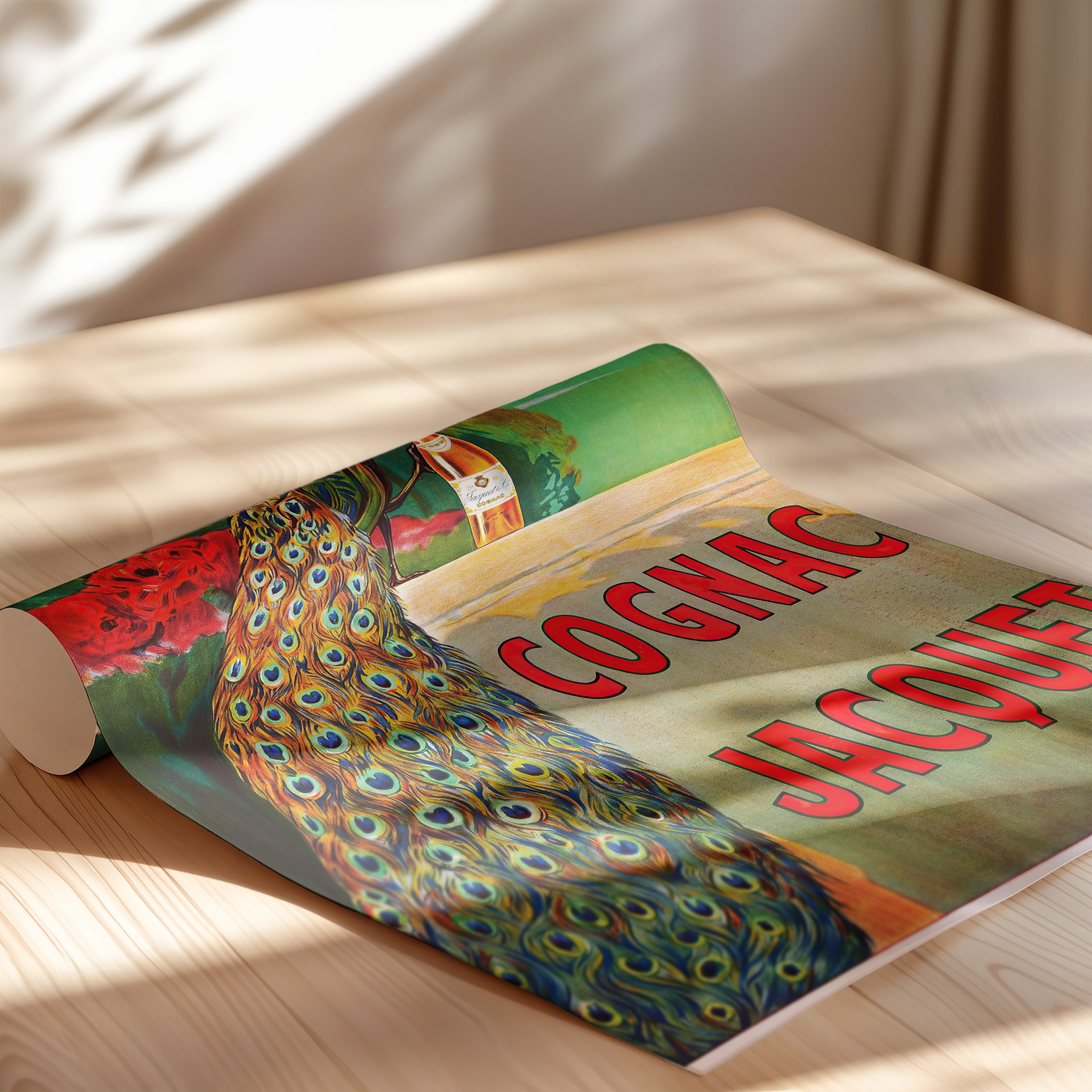 Cognac Jacquet – Vintage French Peacock Wall Art