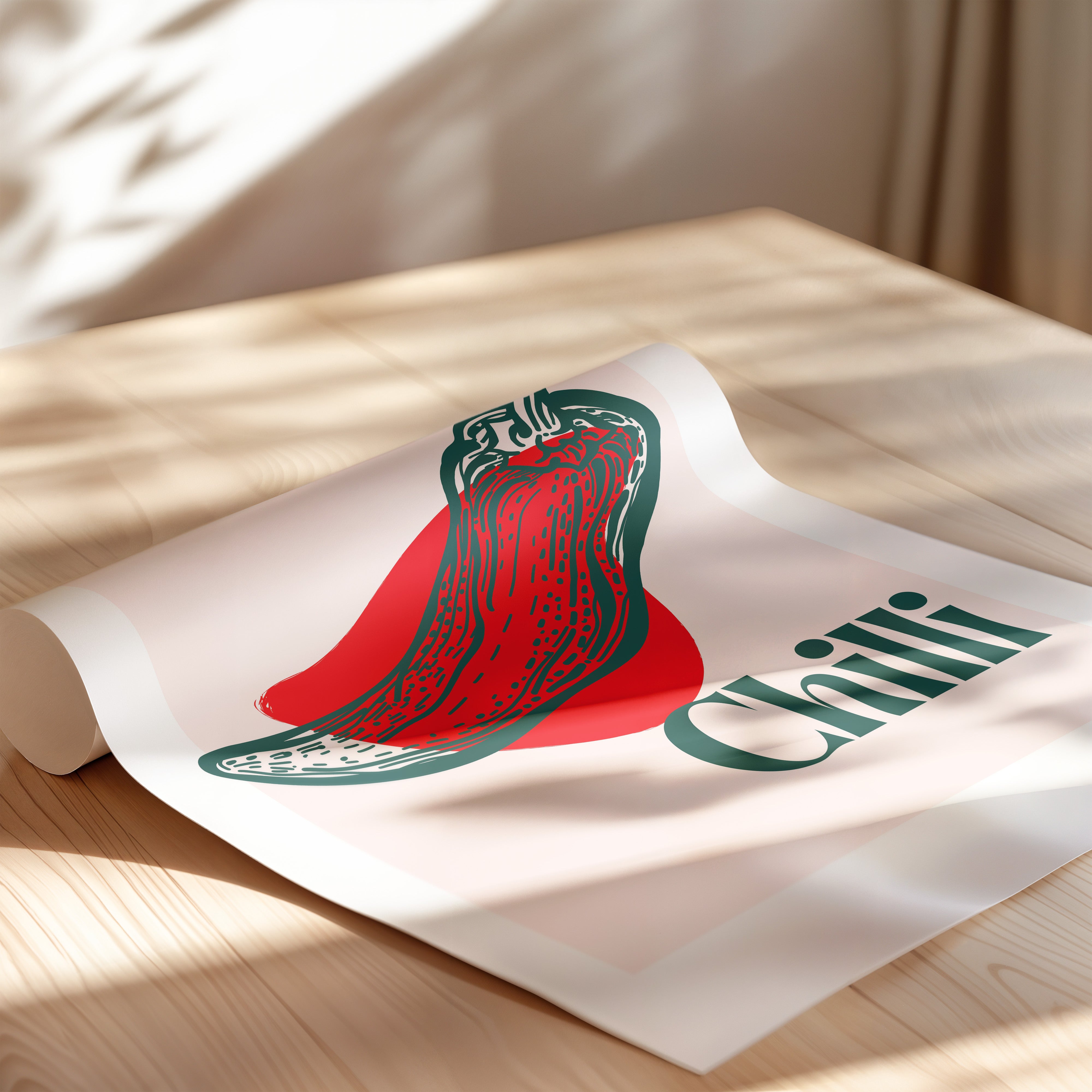 Red Chilli Pepper – Modern Kitchen Wall Art