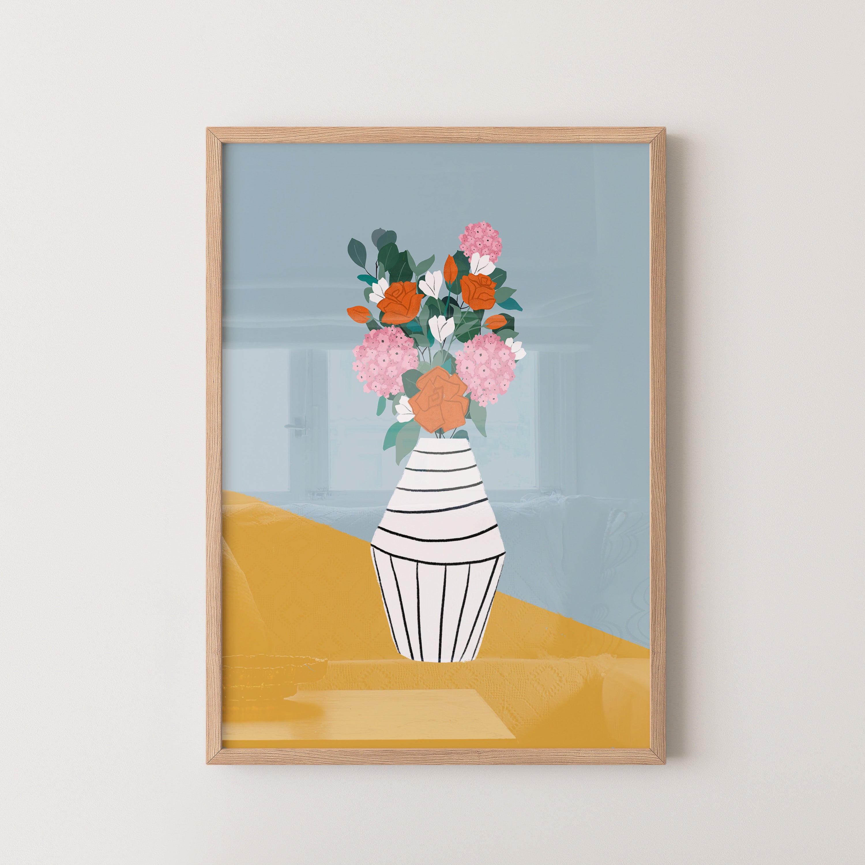 Modern Floral Vase - Minimalist Botanical Wall Art