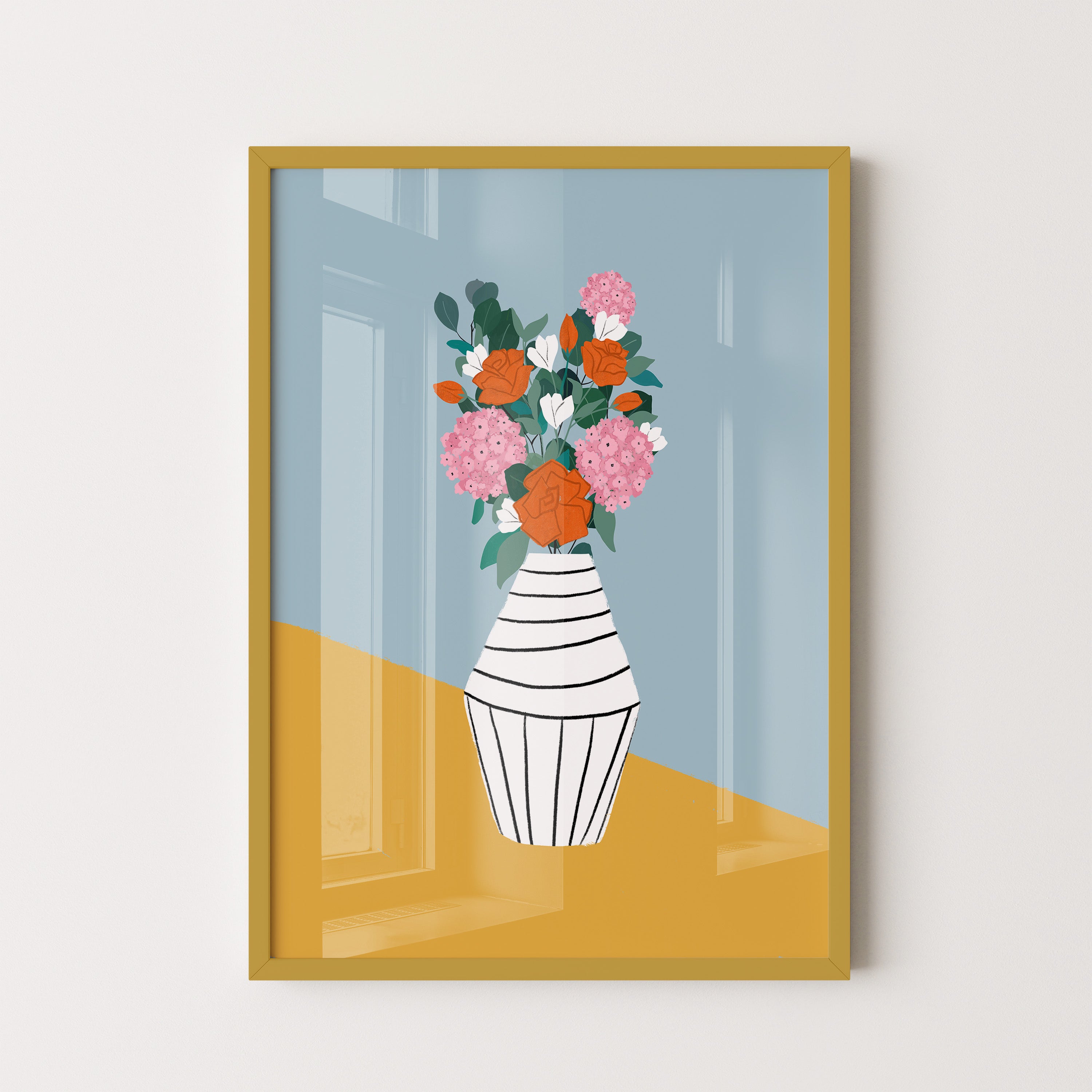 Modern Floral Vase - Minimalist Botanical Wall Art
