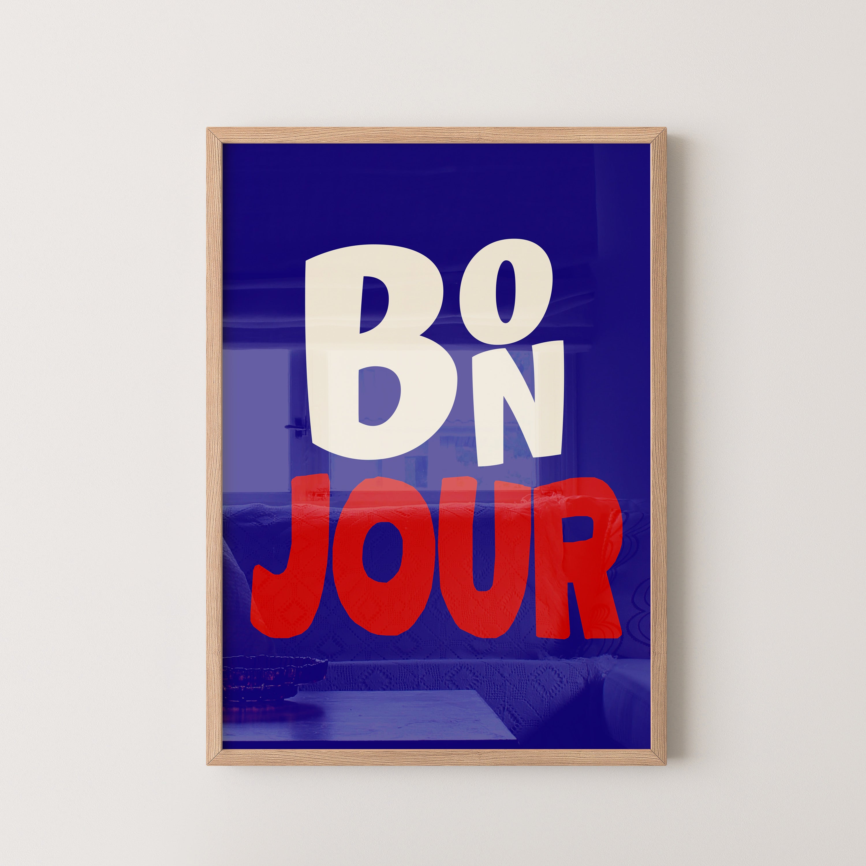 Bonjour Typography - French Pop Art Wall Decor