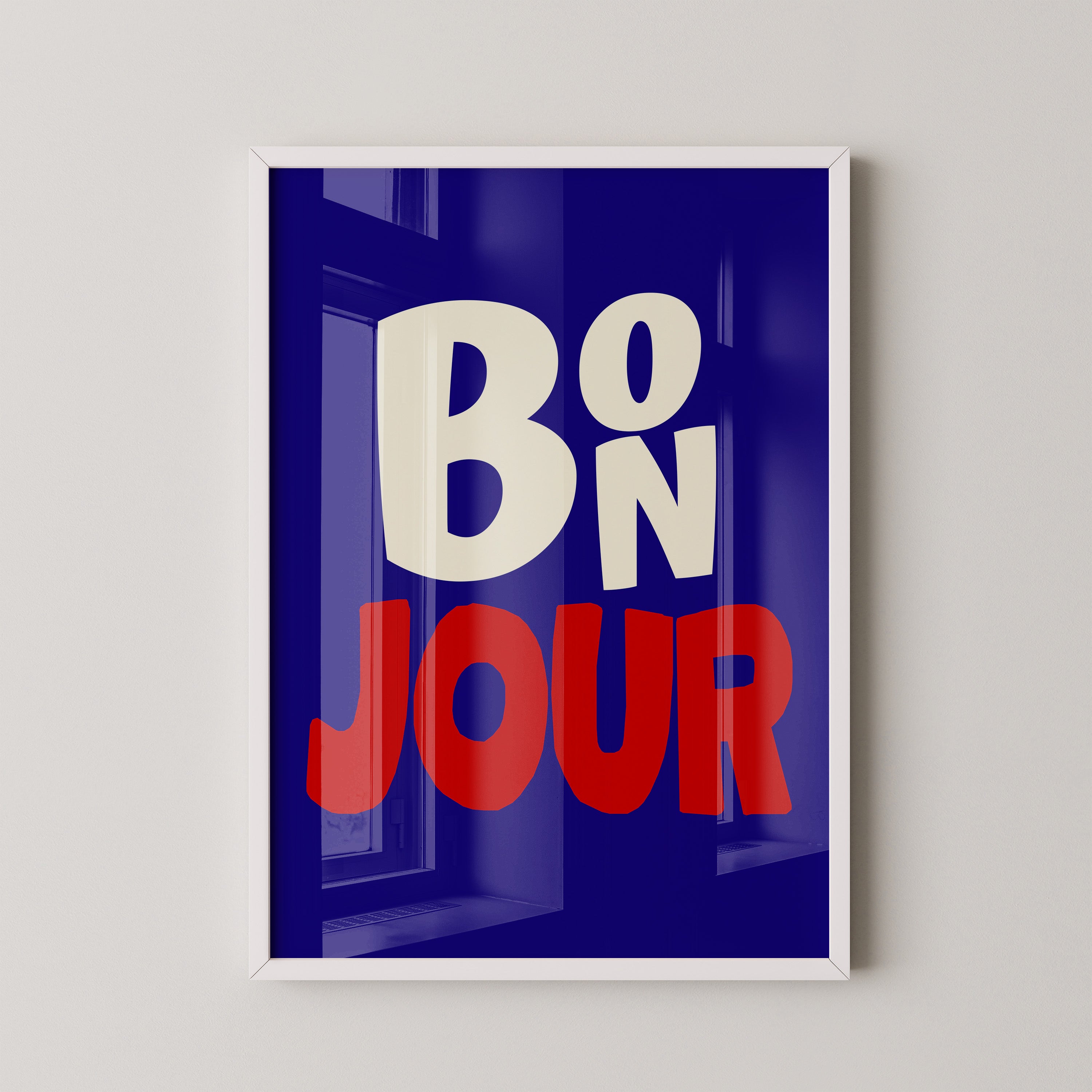 Bonjour Typography - French Pop Art Wall Decor
