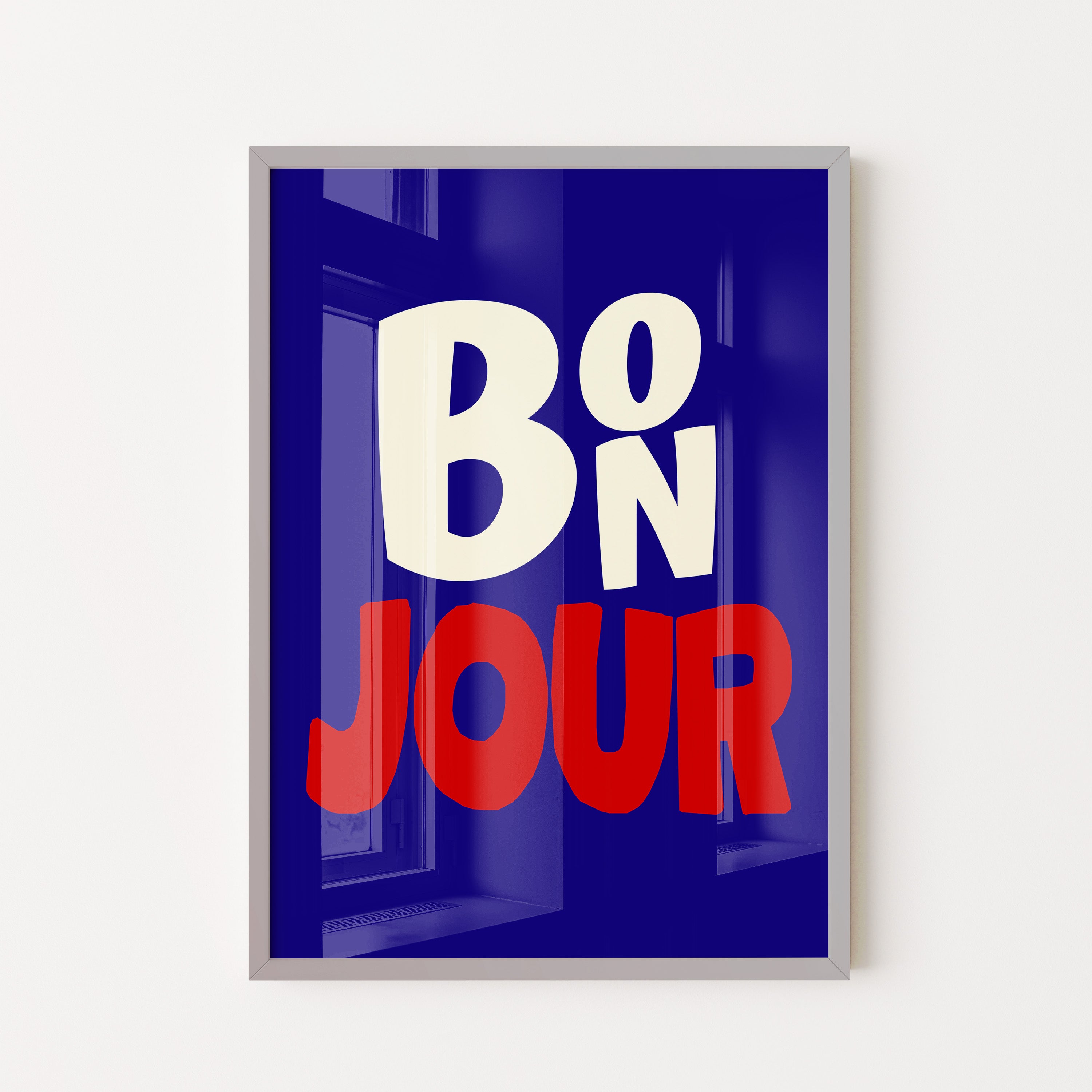 Bonjour Typography - French Pop Art Wall Decor