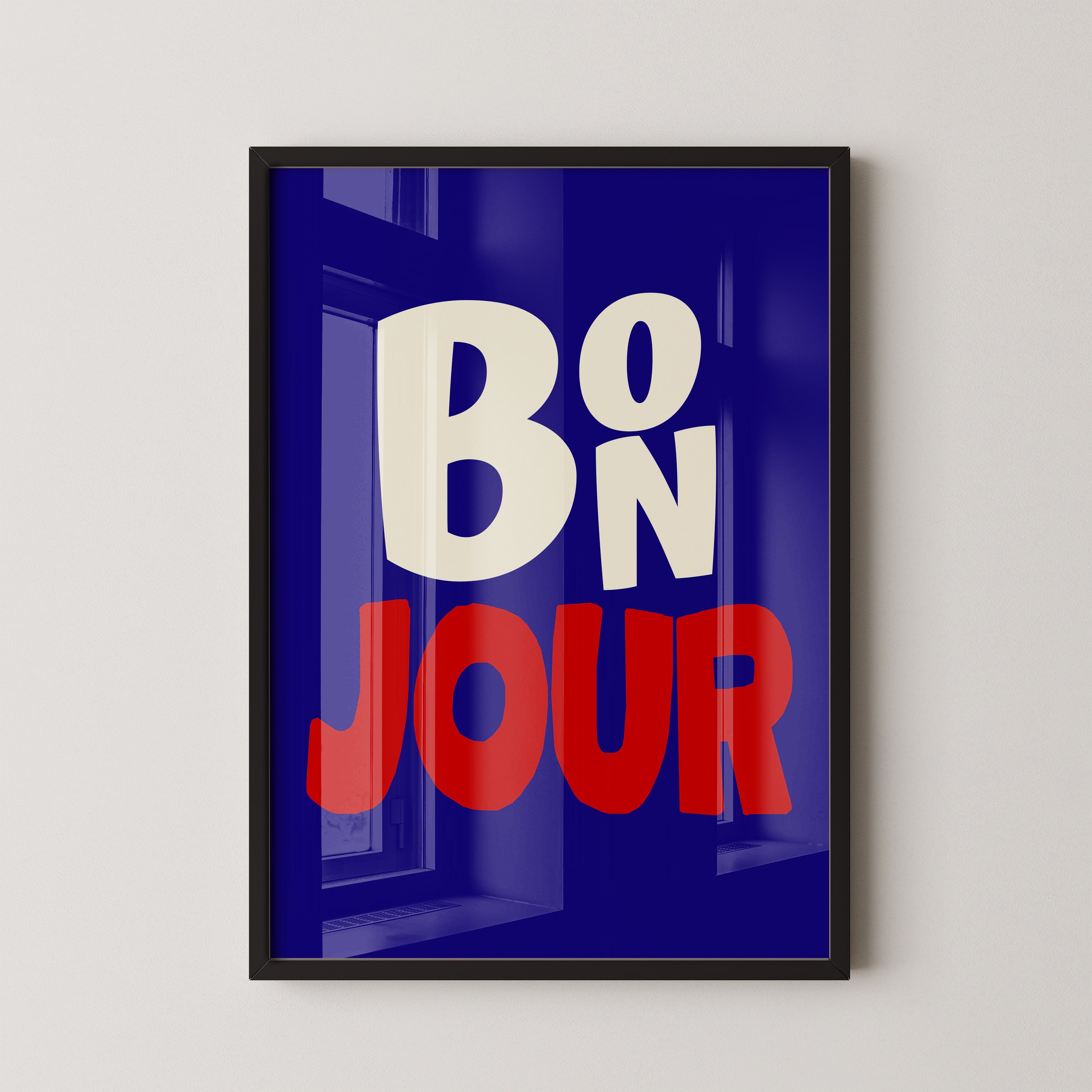 Bonjour Typography - French Pop Art Wall Decor