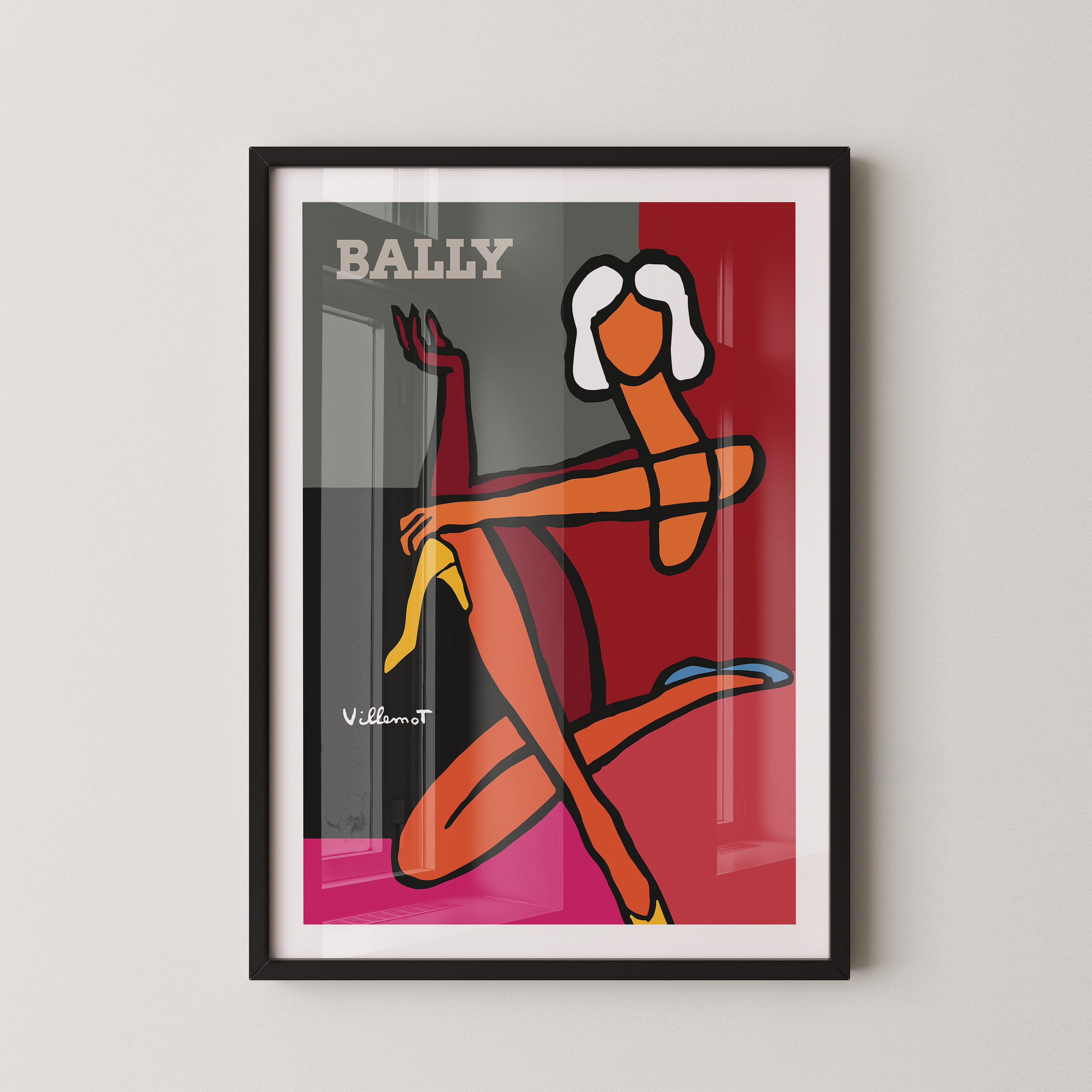 Bally Red Silhouette Poster