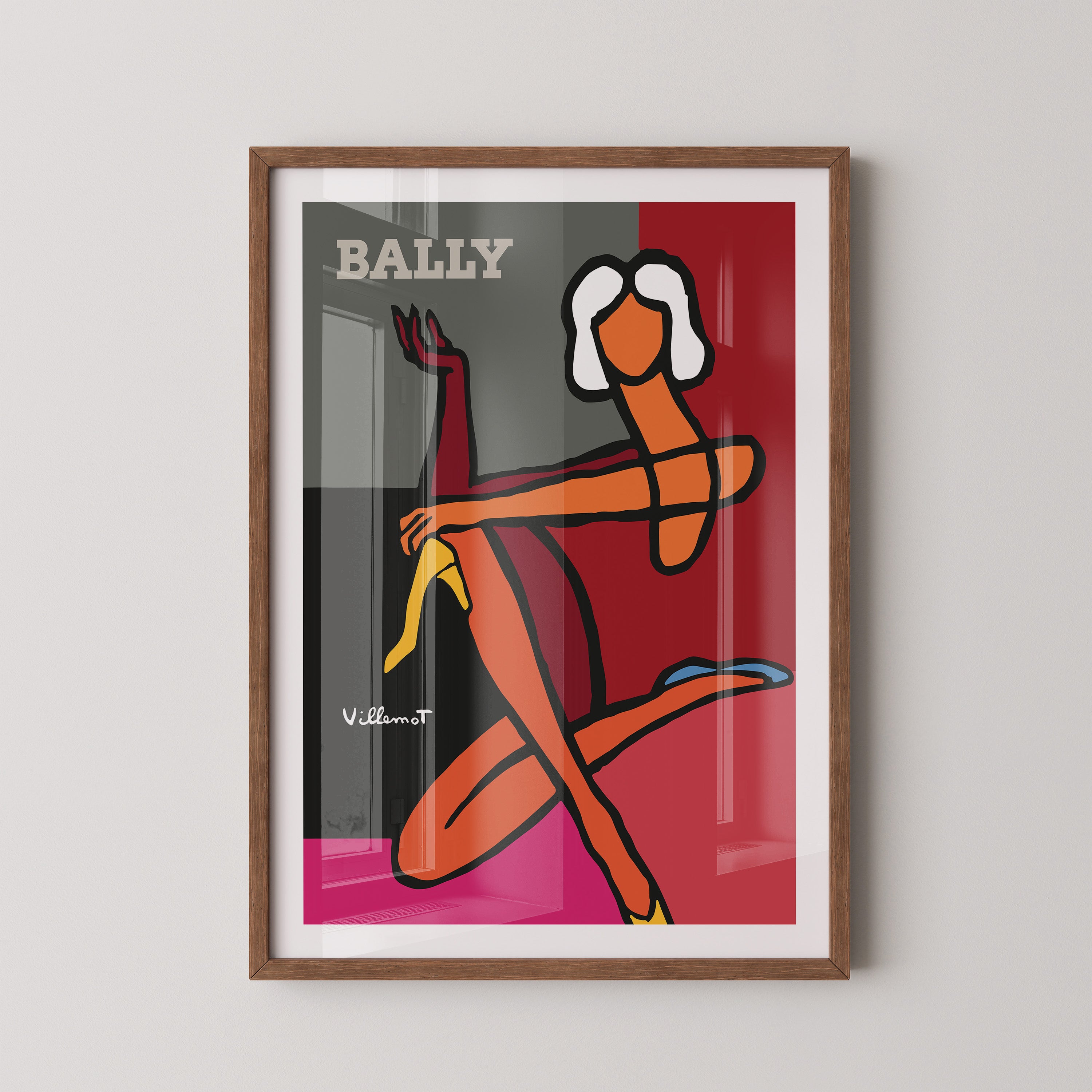 Bally Red Silhouette Poster