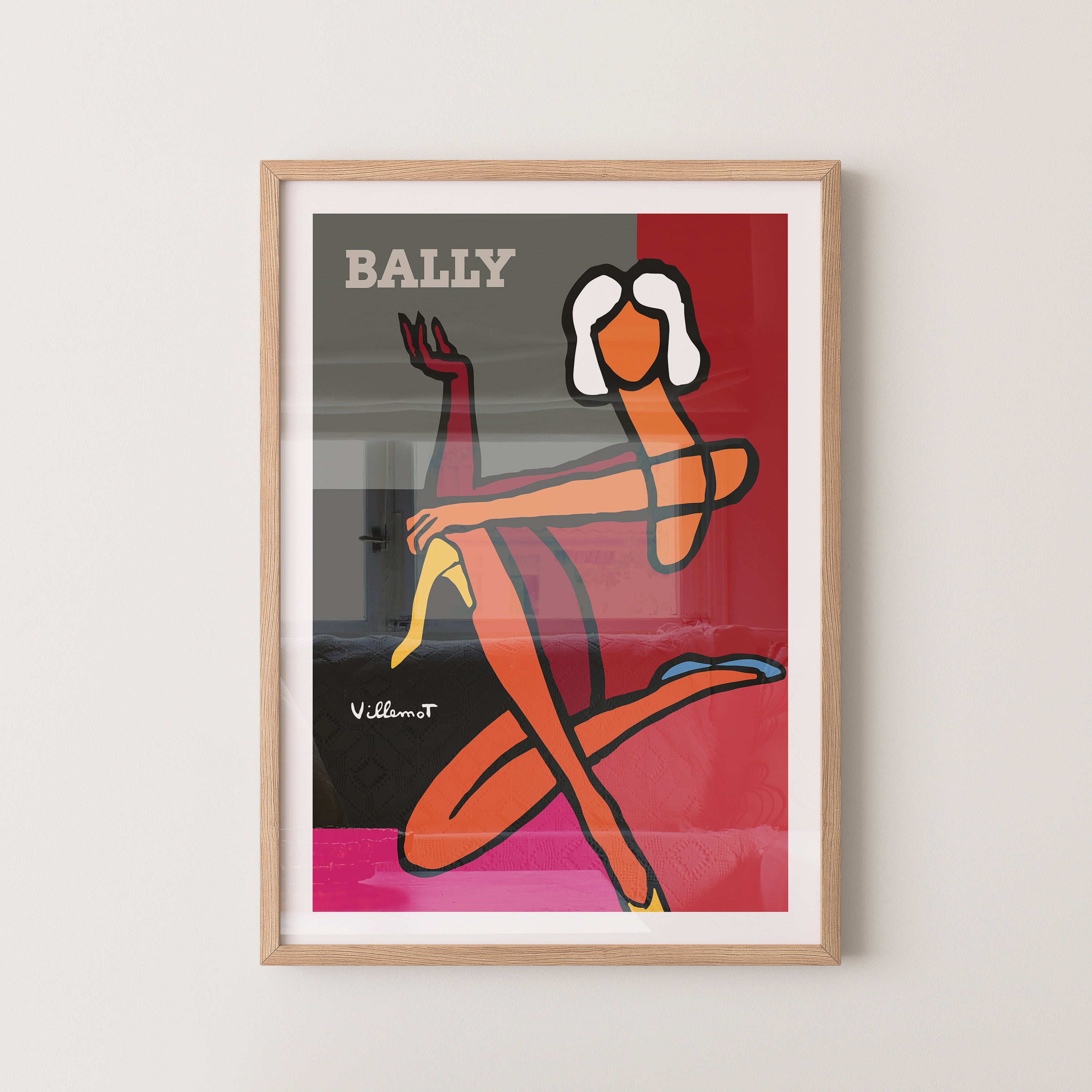 Bally Red Silhouette Poster