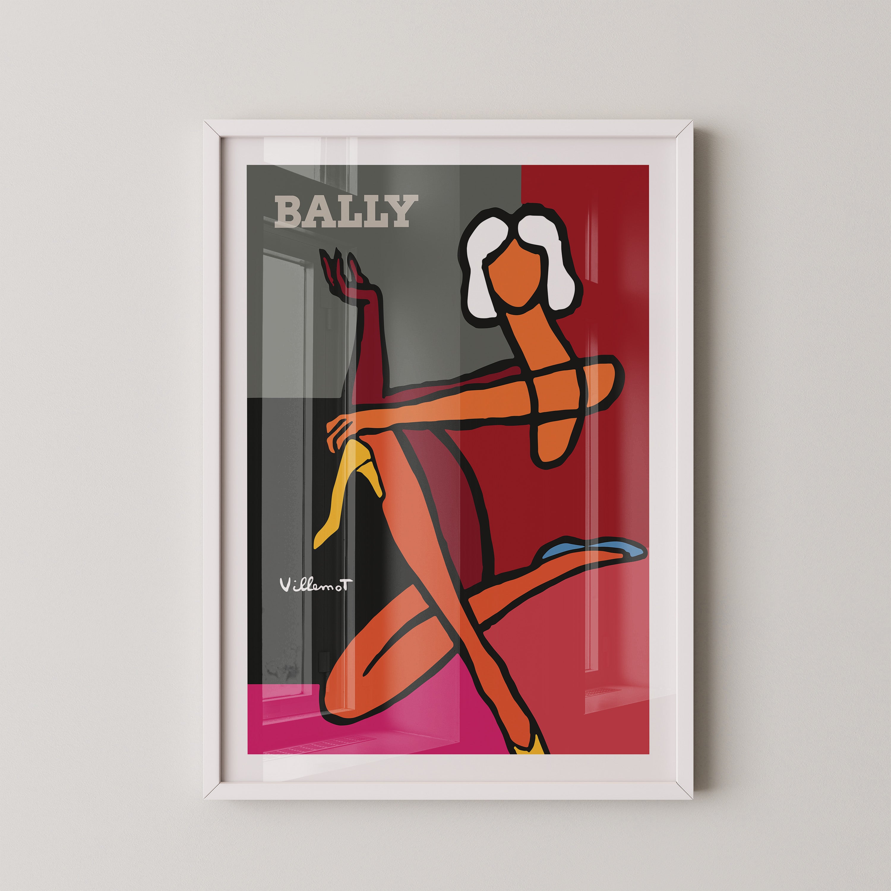 Bally Red Silhouette Poster
