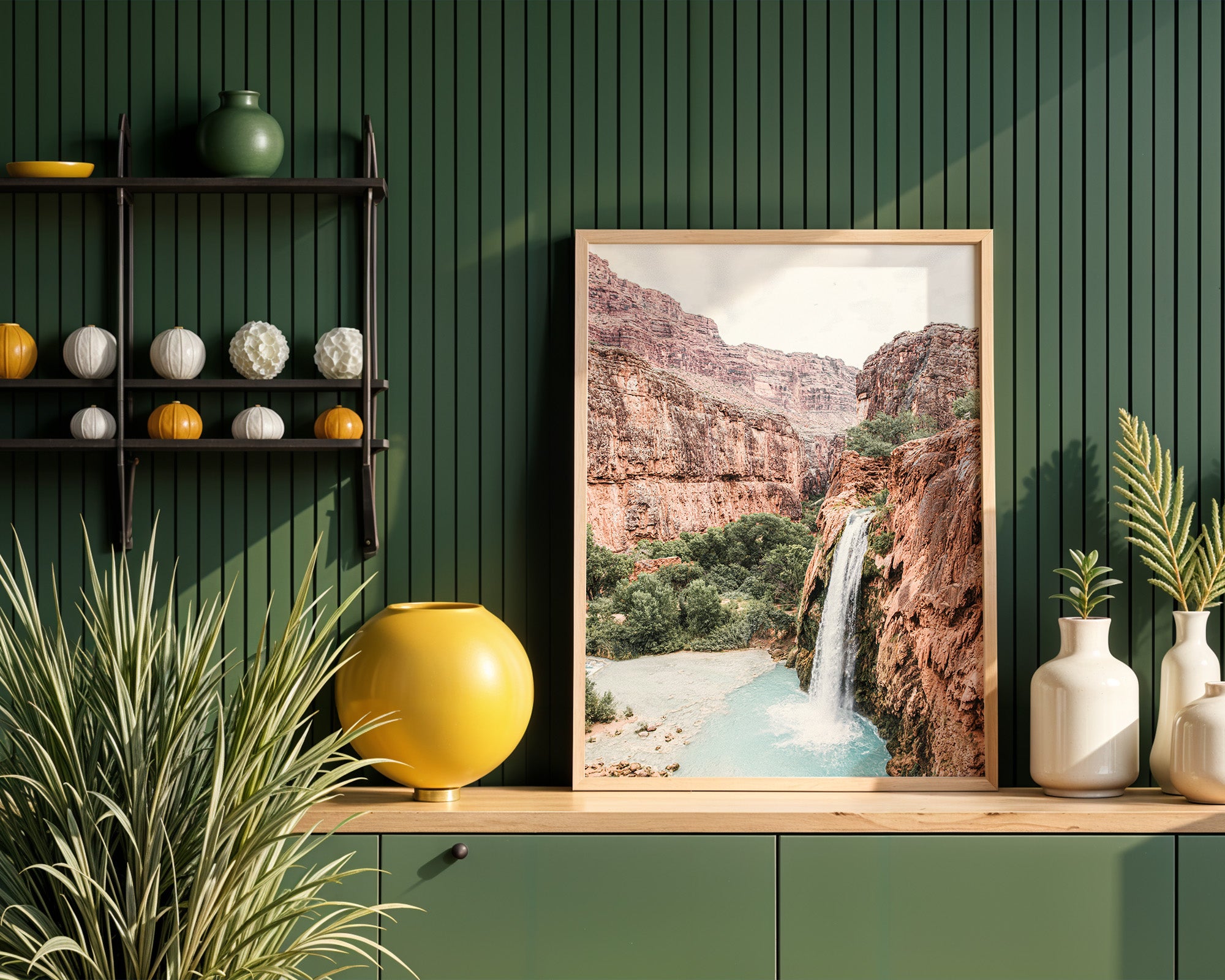 Red Canyon Waterfall – Tranquil Desert Escape