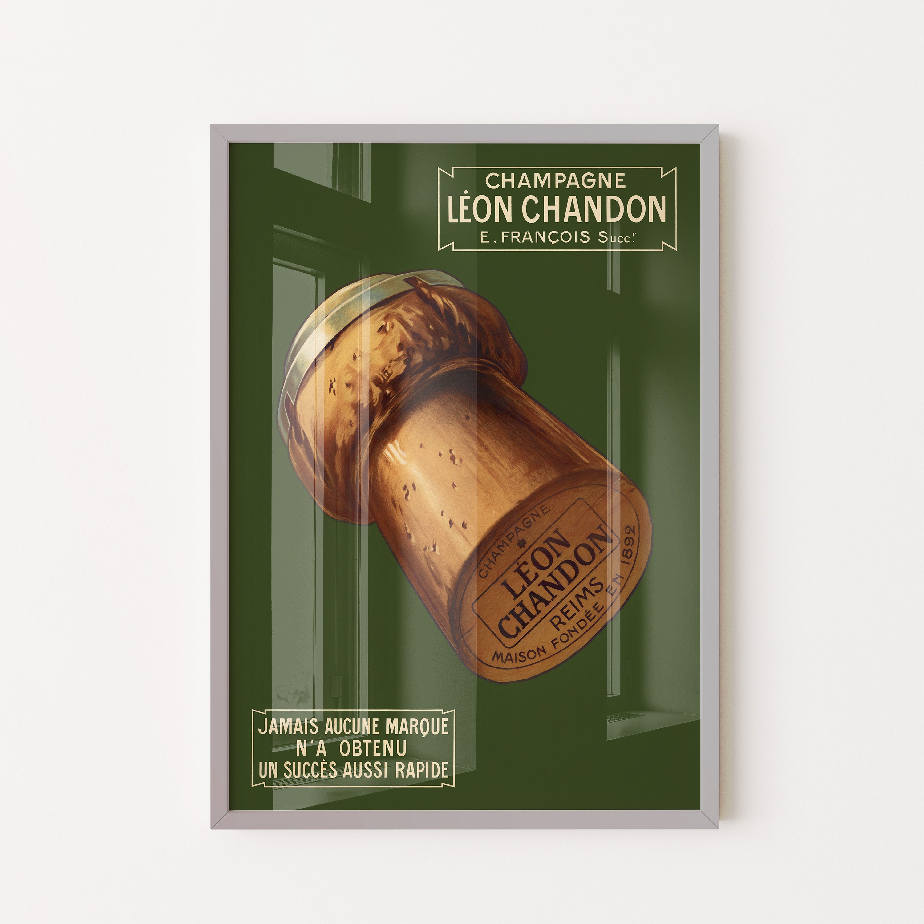 Vintage Champagne Cork Poster – Léon Chandon Edition