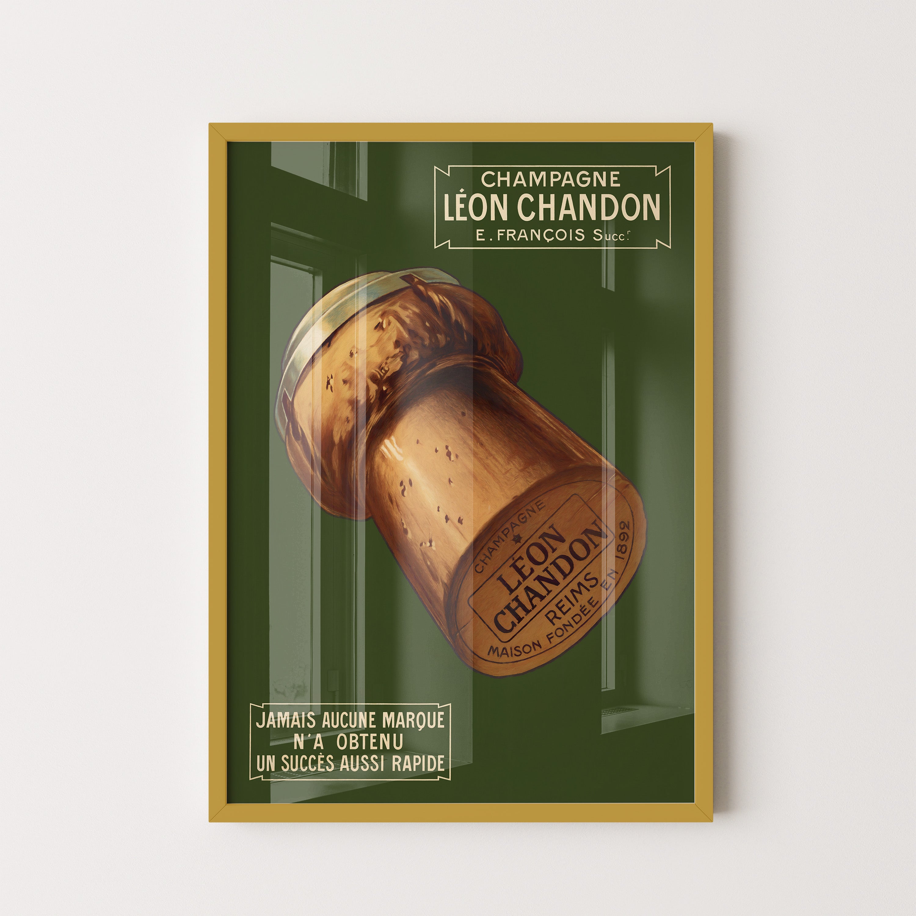 Vintage Champagne Cork Poster – Léon Chandon Edition