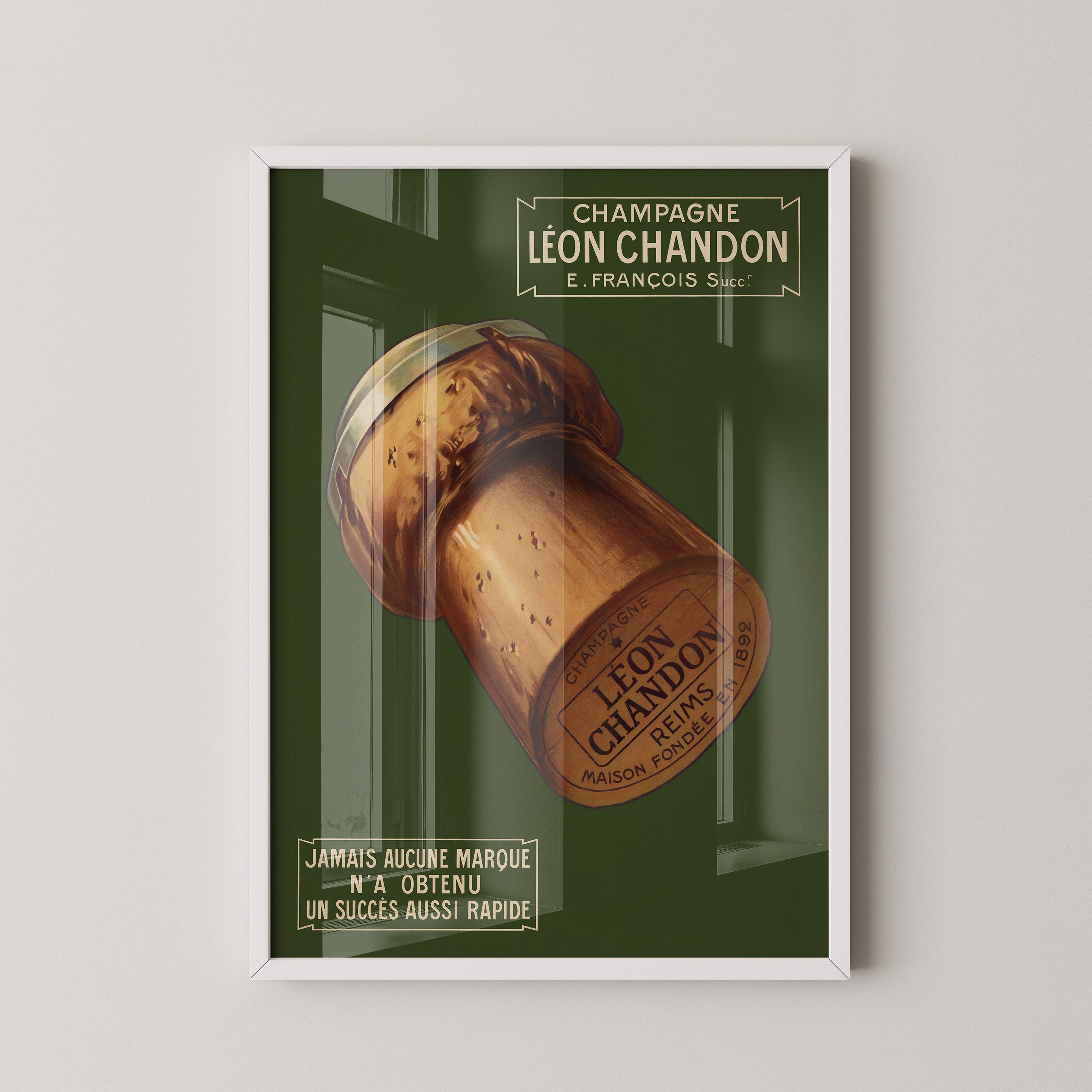 Vintage Champagne Cork Poster – Léon Chandon Edition