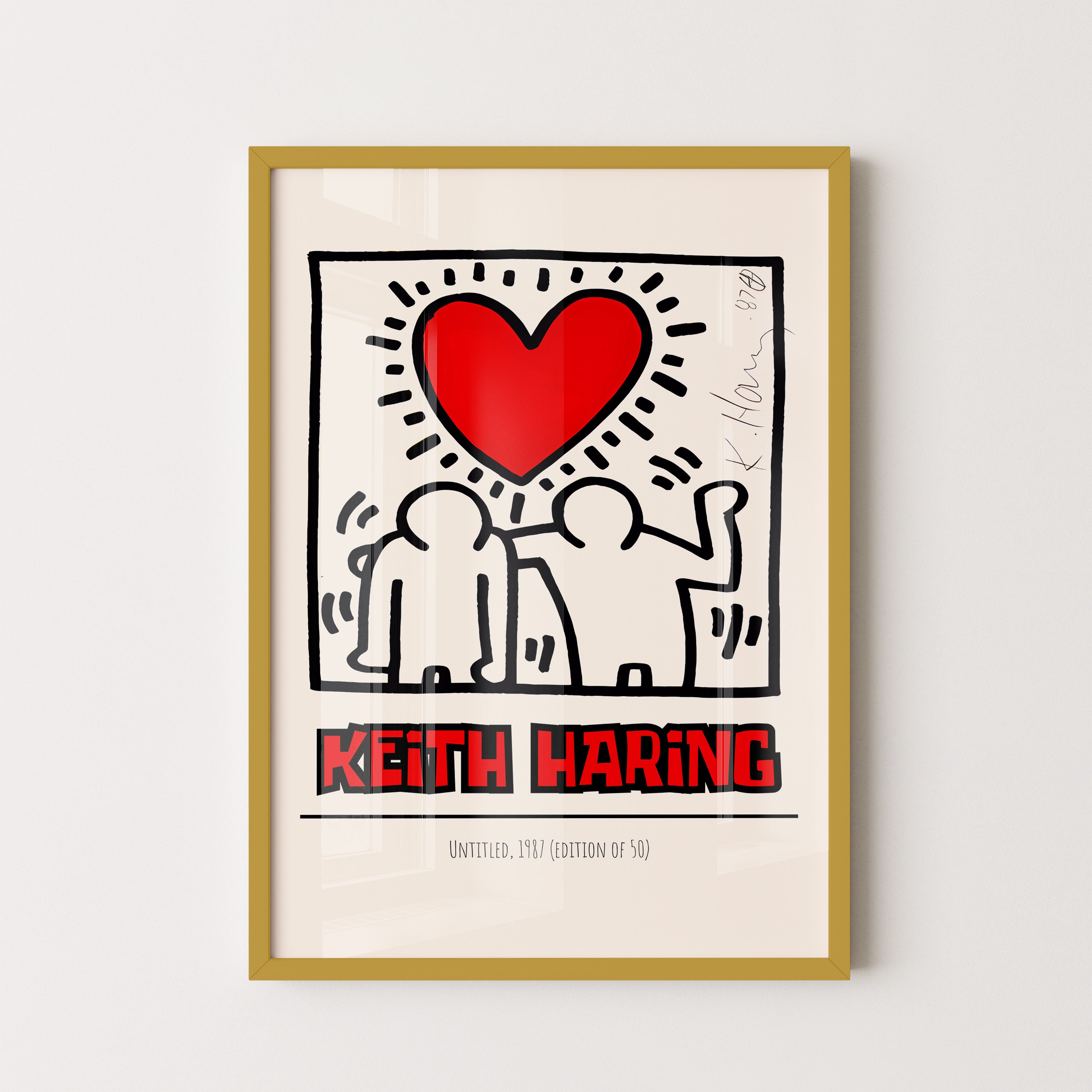 Heart & Figures – Bold Line Art Poster