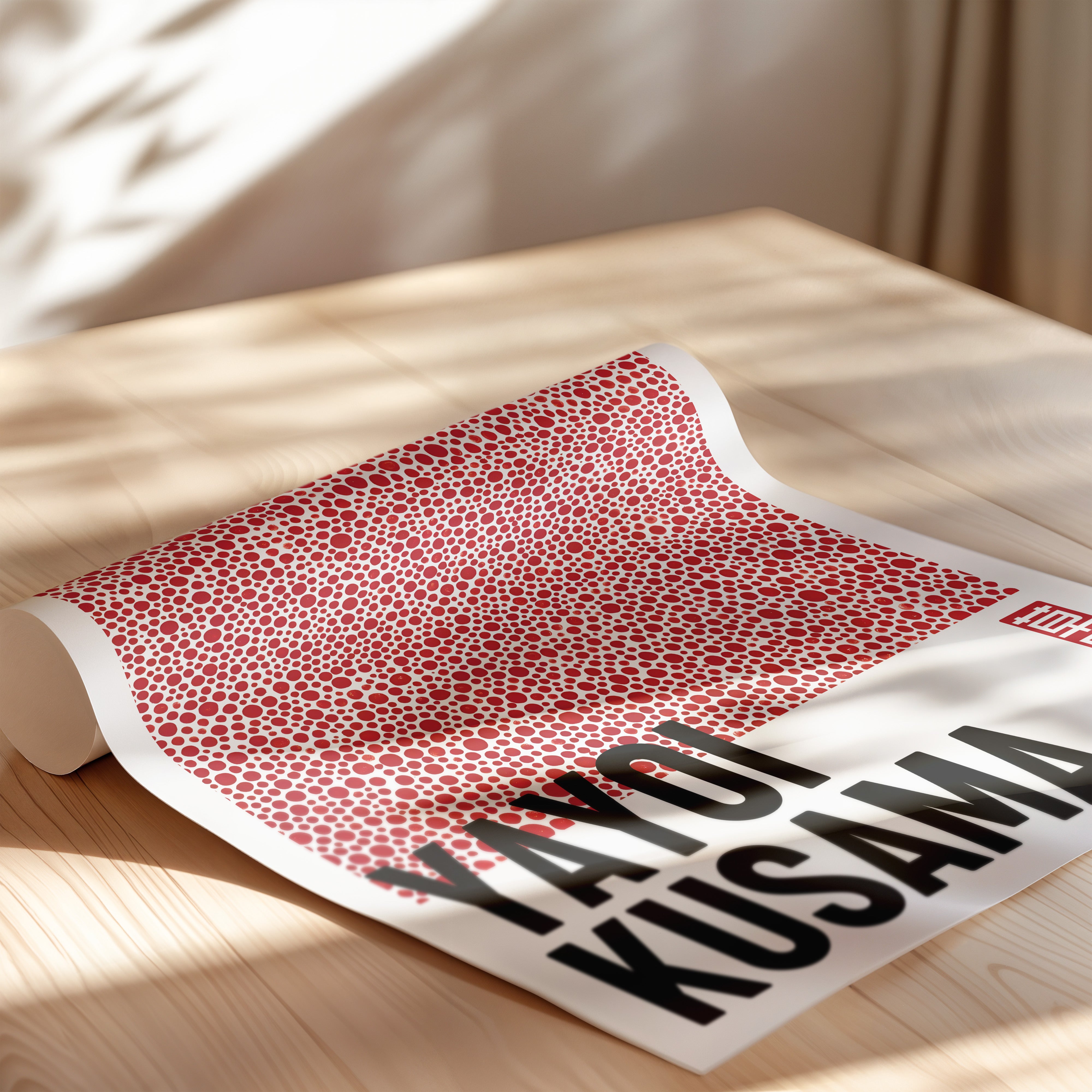 Red Dot Abstraction Art Poster